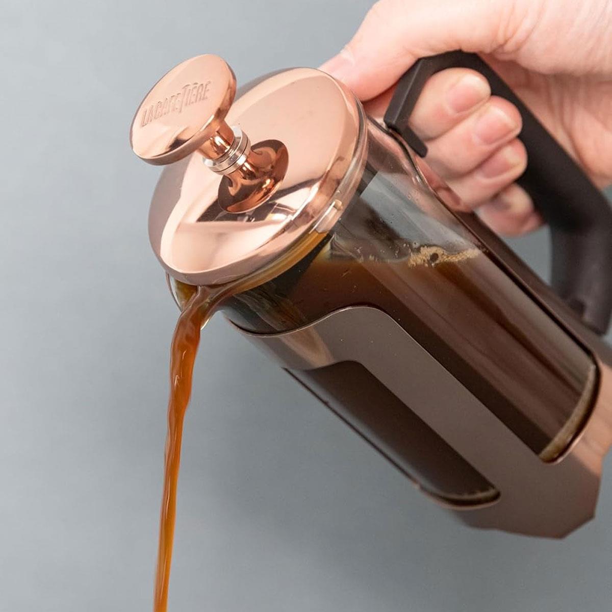 La Cafetiere Roma 3 Cup French Press Coffee Maker Glass Stainless Steel Copper - Image 3