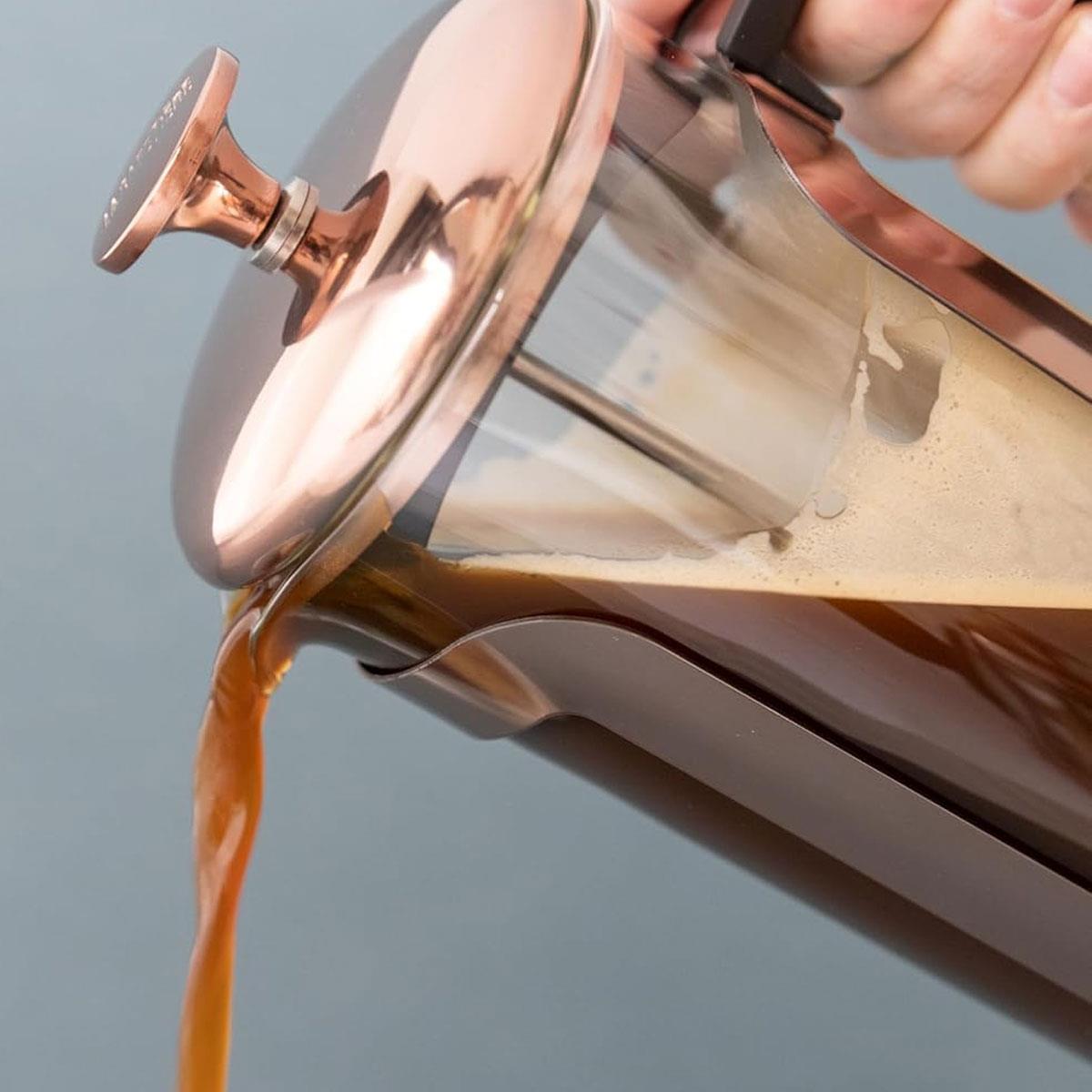 La Cafetiere Roma 3 Cup French Press Coffee Maker Glass Stainless Steel Copper - Image 4