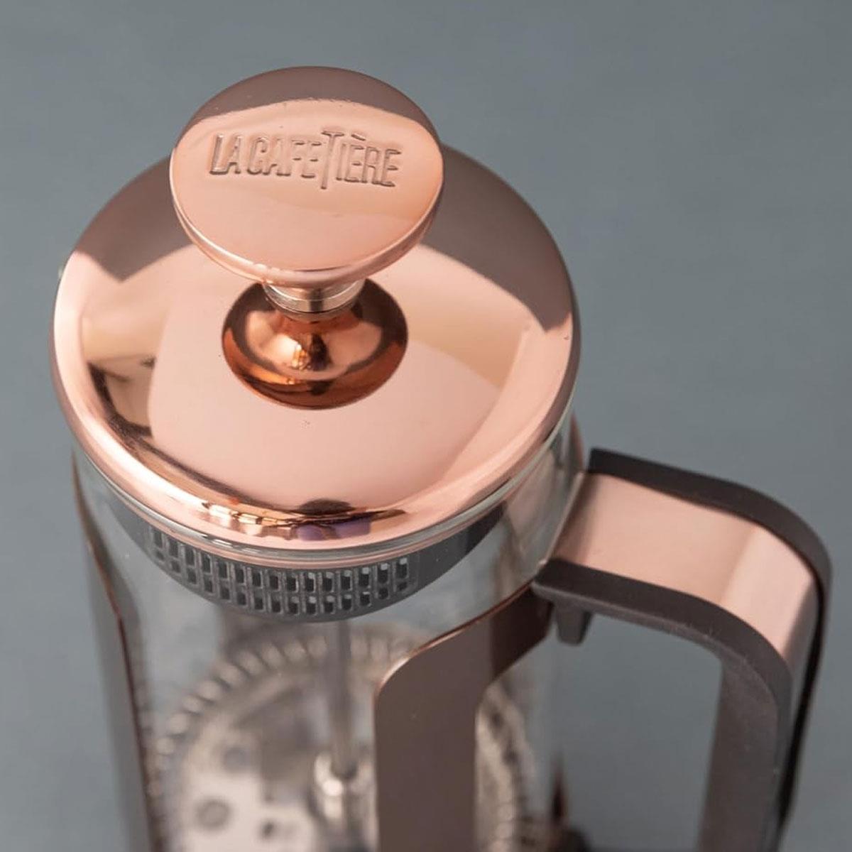 La Cafetiere Roma 3 Cup French Press Coffee Maker Glass Stainless Steel Copper - Image 5
