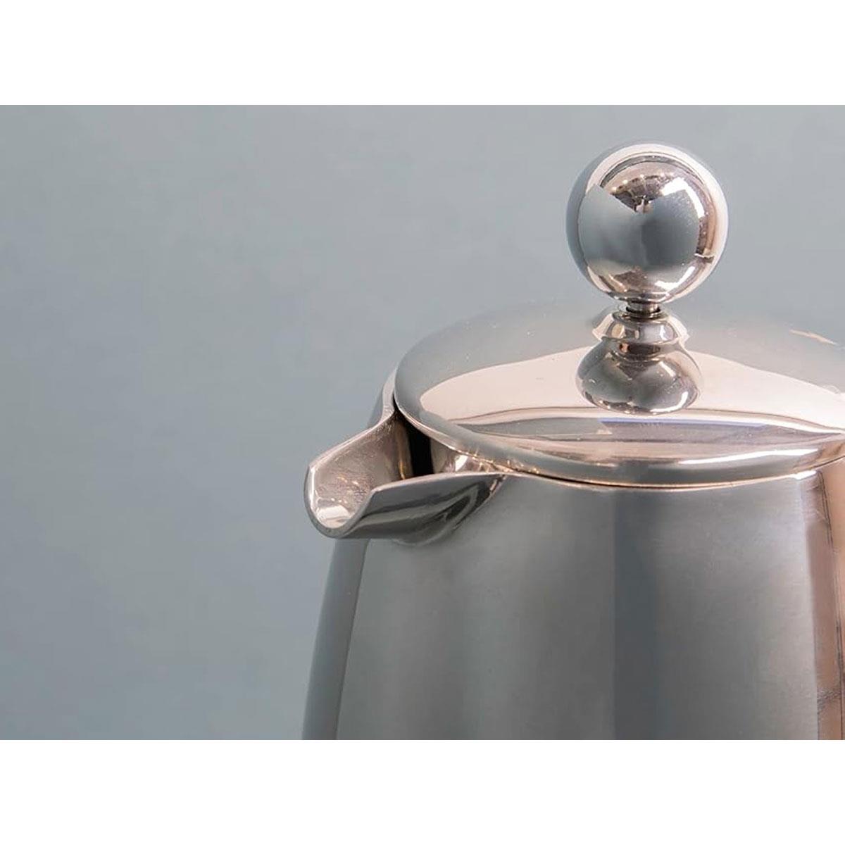 La Cafetiere Double Walled Stainless Steel French Press Coffee Maker 3 Cup Silver - Image 5