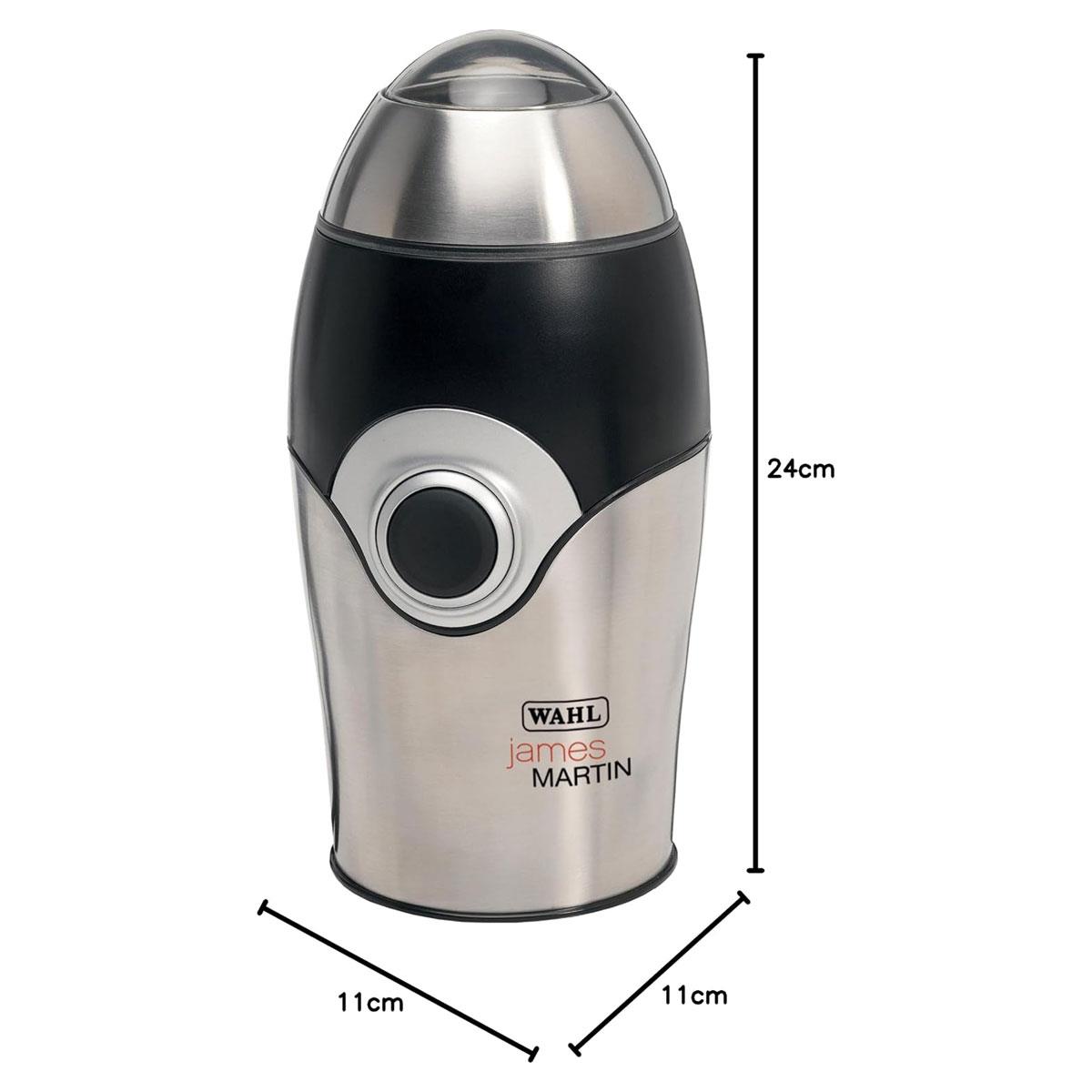 Wahl James Martin Mini Grinder 150W Electric Coffee & Spice Grinder 70g Stainless Steel Silver Safety Lock Lid - Image 3