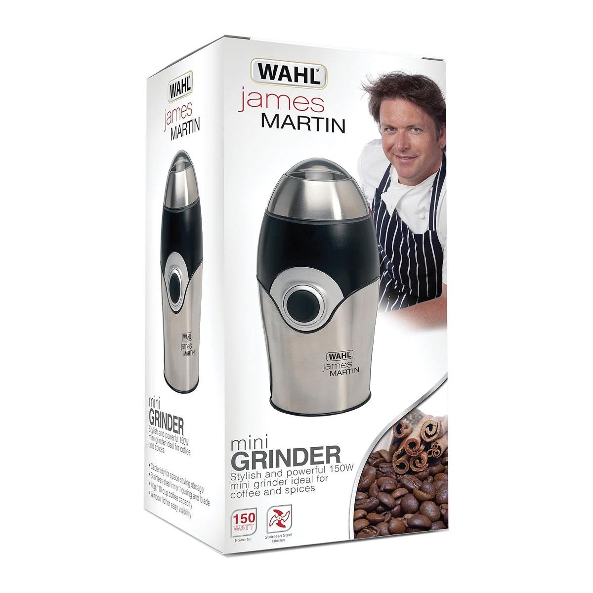 Wahl James Martin Mini Grinder 150W Electric Coffee & Spice Grinder 70g Stainless Steel Silver Safety Lock Lid - Image 4