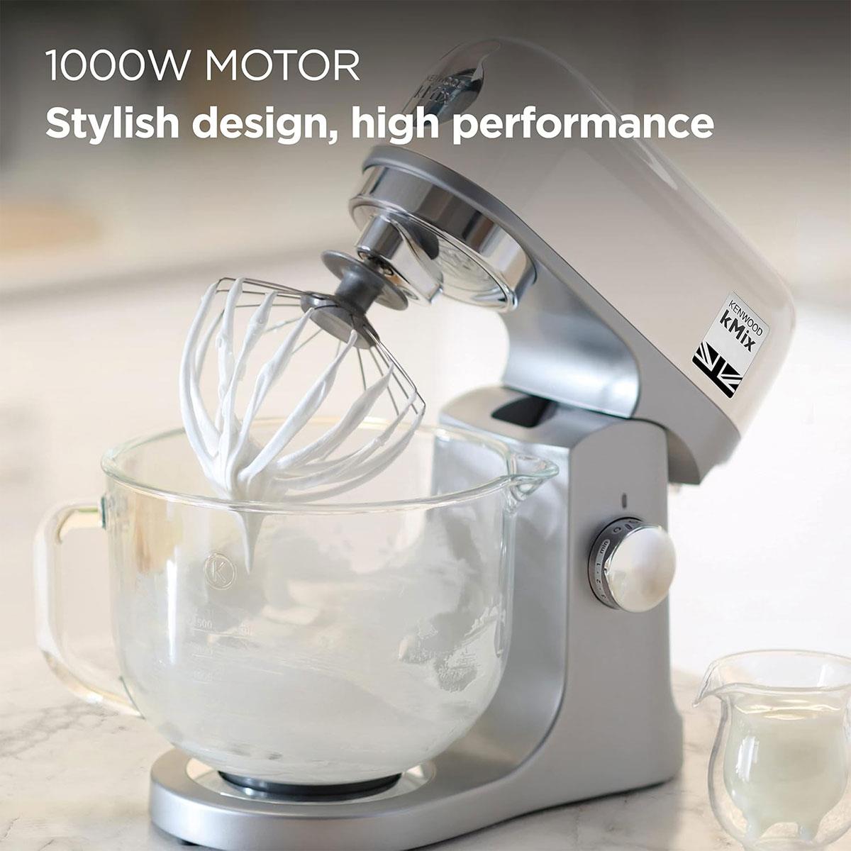Kenwood kMix Stand Mixer Cream 1000W 5L Stainless Steel Kitchen Mixer with Glass Bowl & Baking Tools - Image 4