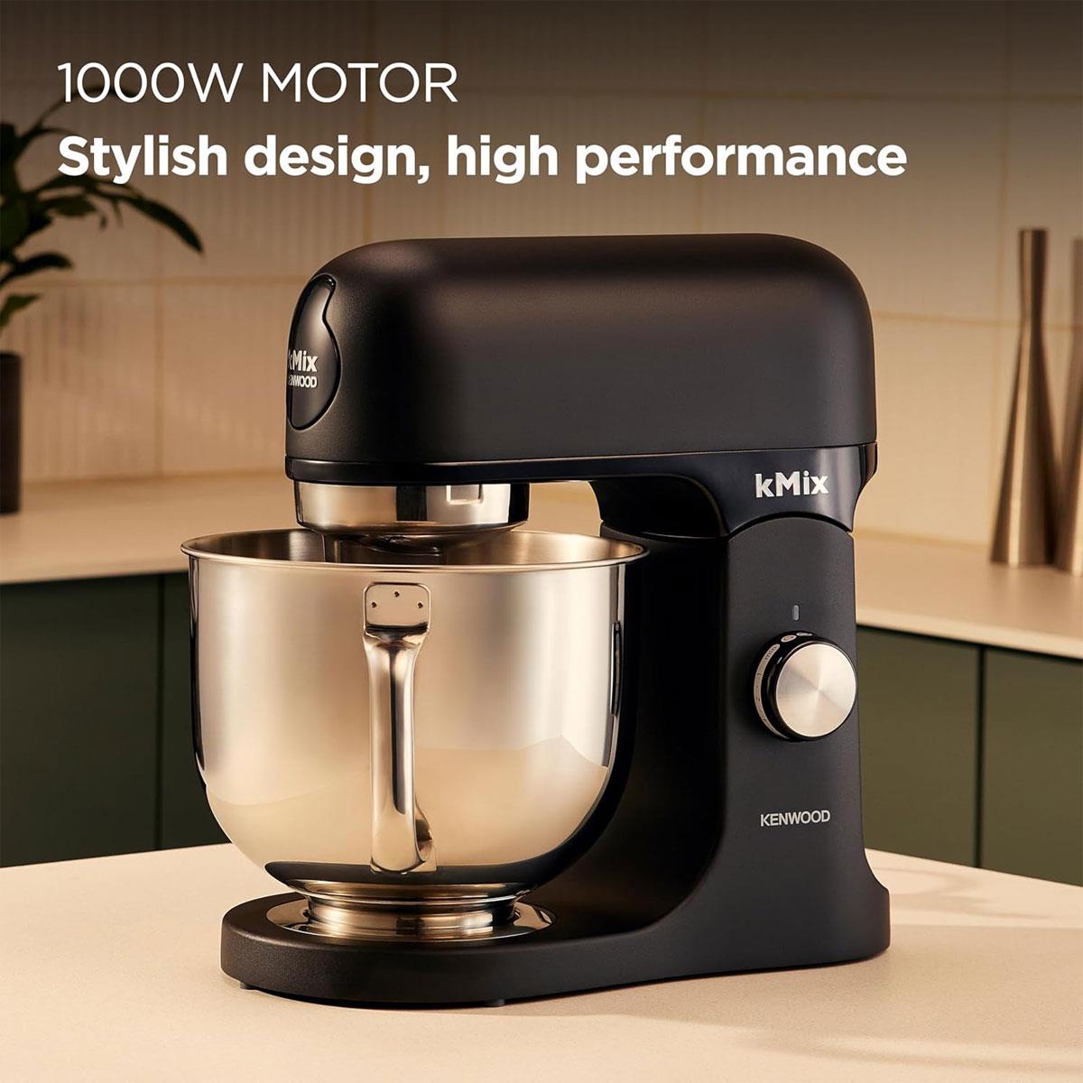 Kenwood kMix Stand Mixer Sleek Black 5L Stainless Steel Bowl Planetary Mixing 1000W with Patisserie Set & Splash Guard - Image 3