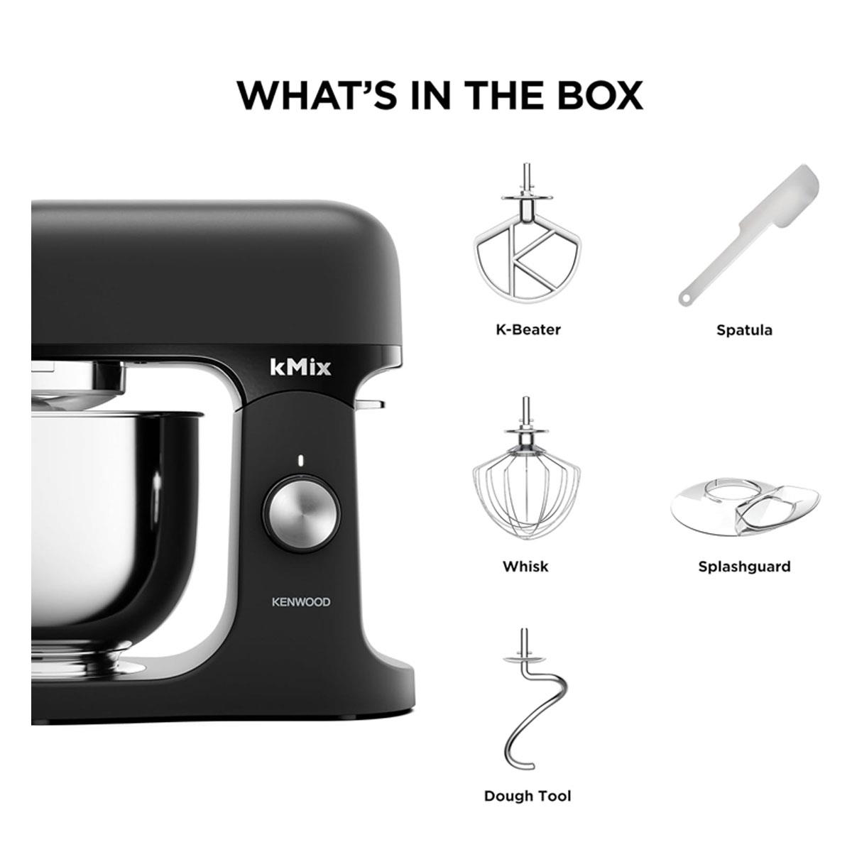 Kenwood kMix Stand Mixer Sleek Black 5L Stainless Steel Bowl Planetary Mixing 1000W with Patisserie Set & Splash Guard - Image 7