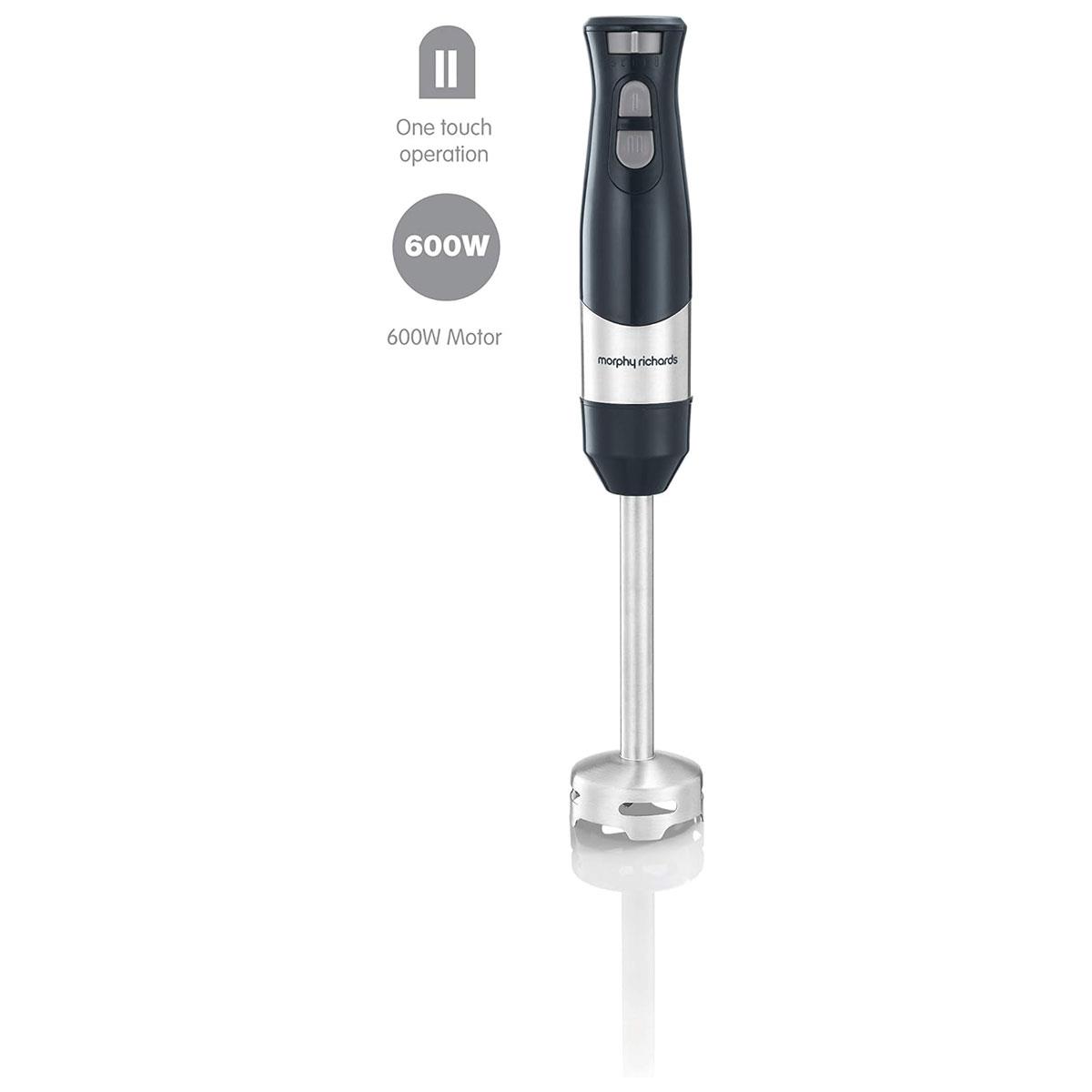 Morphy Richards Total Control Hand Blender 600W 5 Speed Settings Turbo Boost Plastic & Stainless Steel Grey - Image 3
