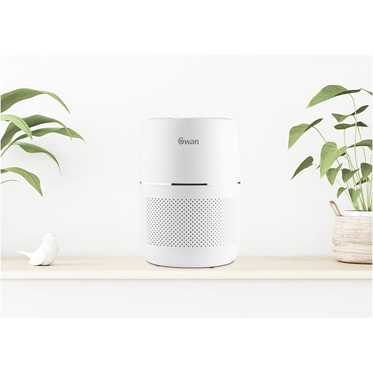 Swan Desktop Air Purifier 30W With H13 HEPA Filter Carbon Filter 8 Hour Timer And Quiet Mode White - Image 5