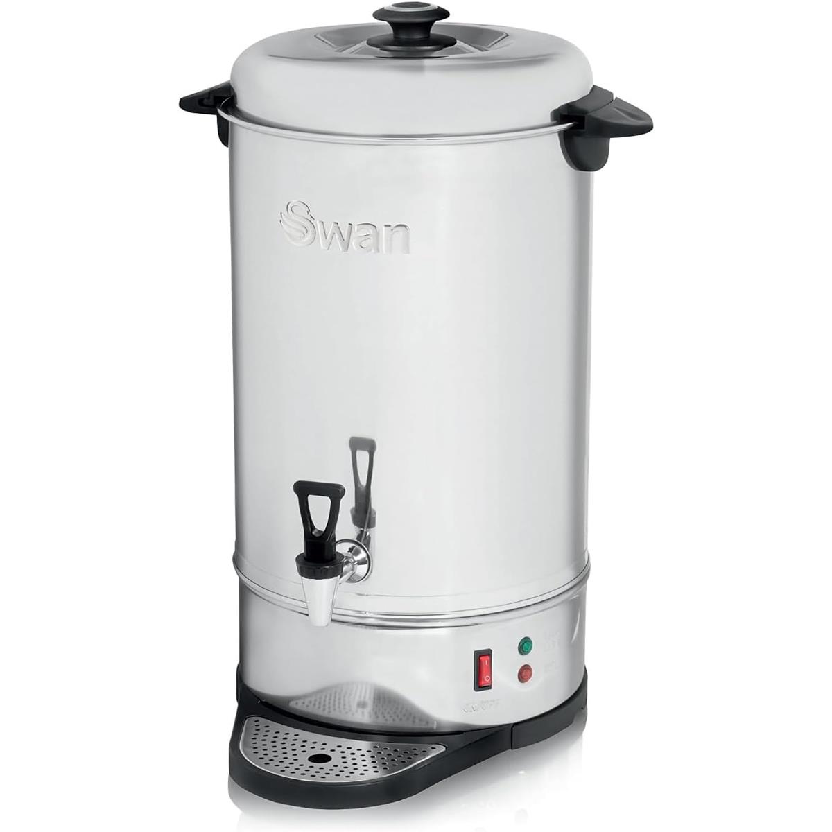 Swan 20L Stainless Steel Tea Urn Water Boiler With Concealed Heating Keep Warm Function And Drip Tray