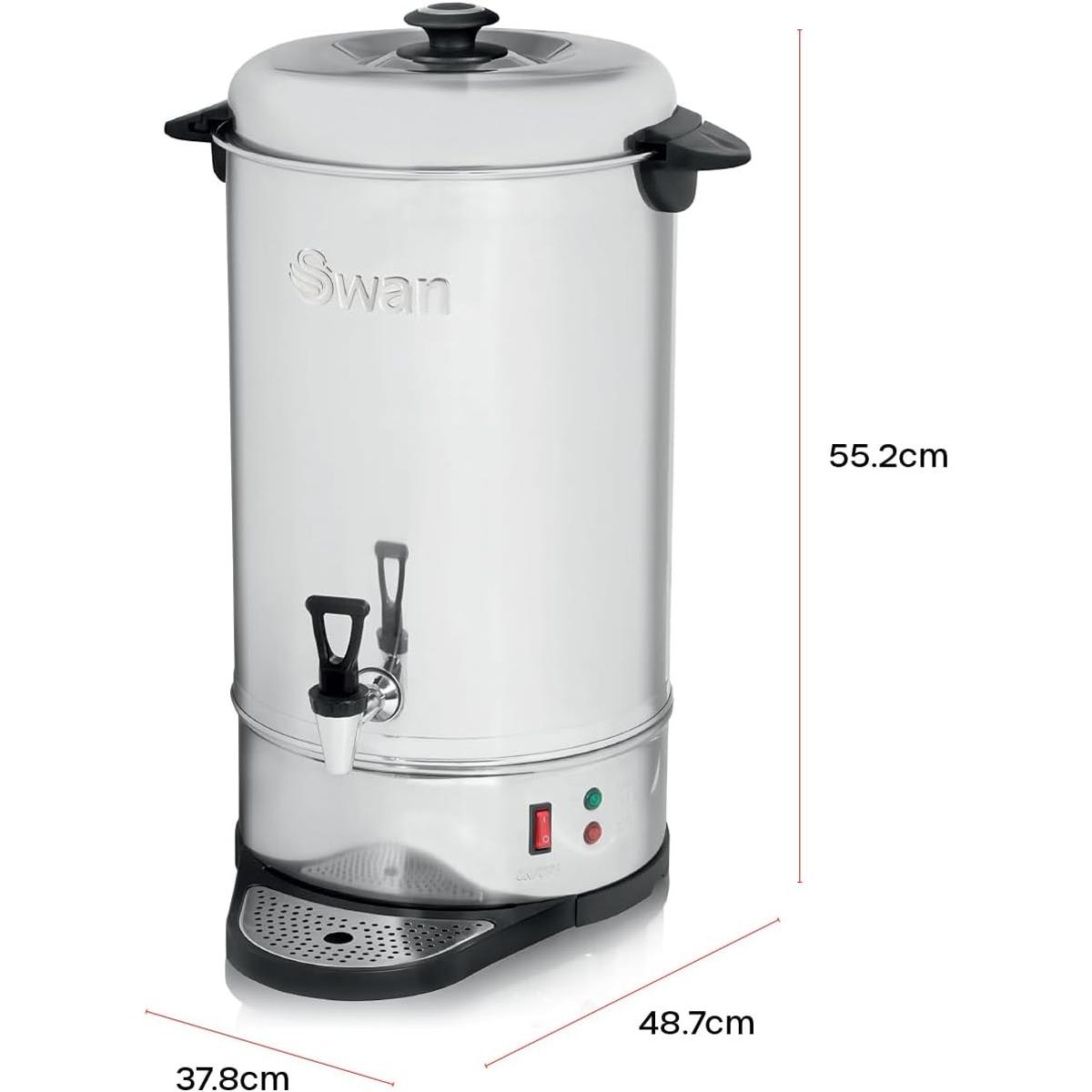 Swan 20L Stainless Steel Tea Urn Water Boiler With Concealed Heating Keep Warm Function And Drip Tray - Image 2