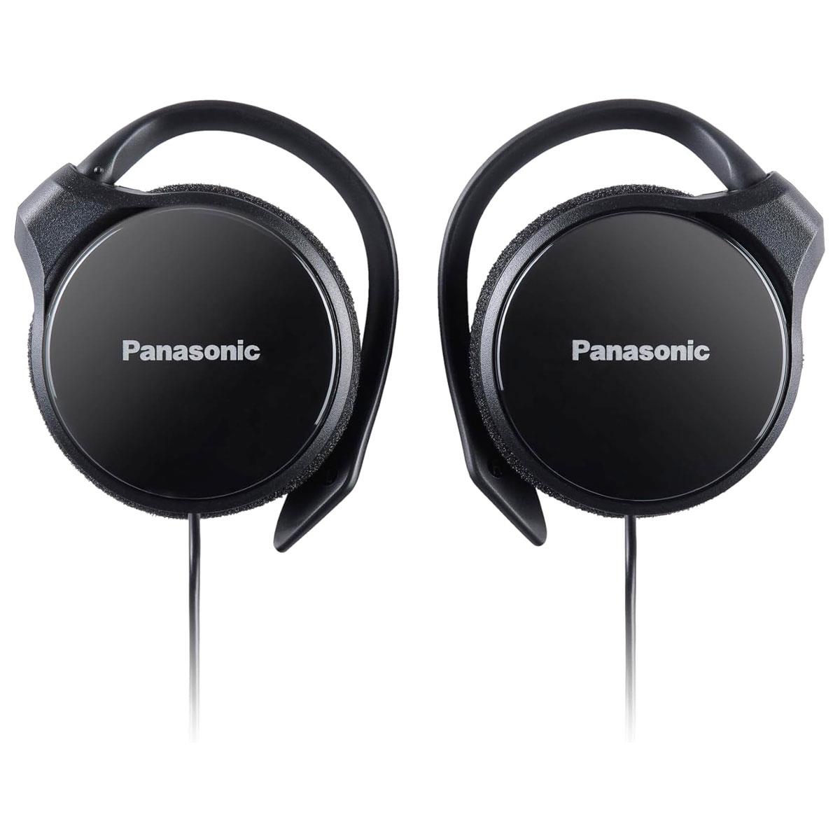 Panasonic Clip-On Earphones 30mm Driver Wired Headphones Black Slim Design