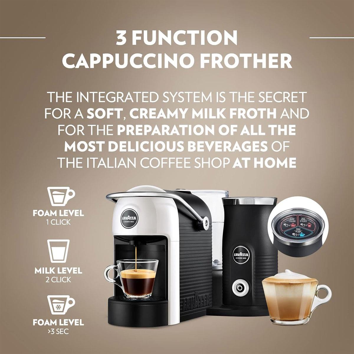 Lavazza A Modo Mio Jolie & Milk EVO Capsule Espresso Coffee Machine with Integrated Milk Frother 1250W White - Image 7