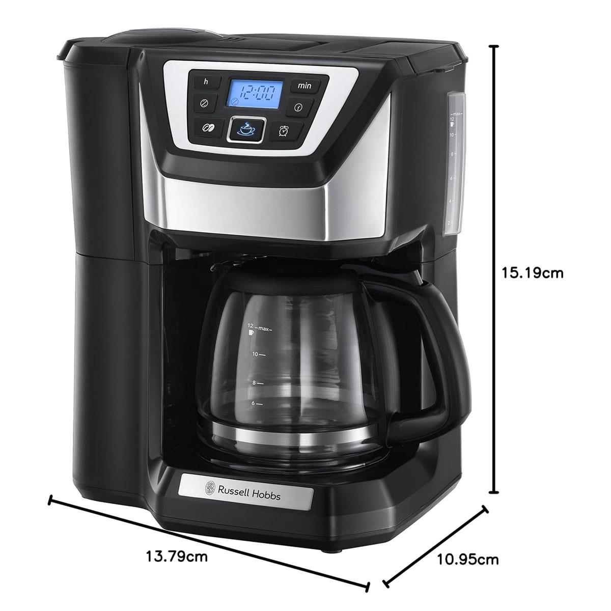 Russell Hobbs Chester Bean to Cup Filter Coffee Machine with Built-In Grinder 1.5 Litre 4-12 Cup Stainless Steel & Black - Image 3