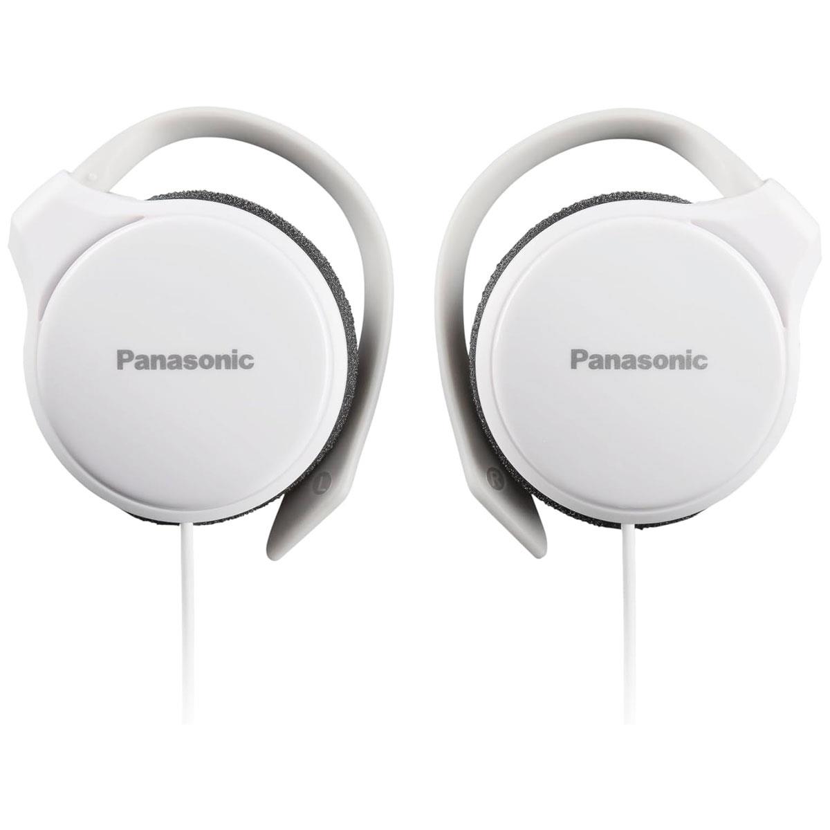 Panasonic Clip-On Earphones 30mm Driver Wired Headphones White Slim Design