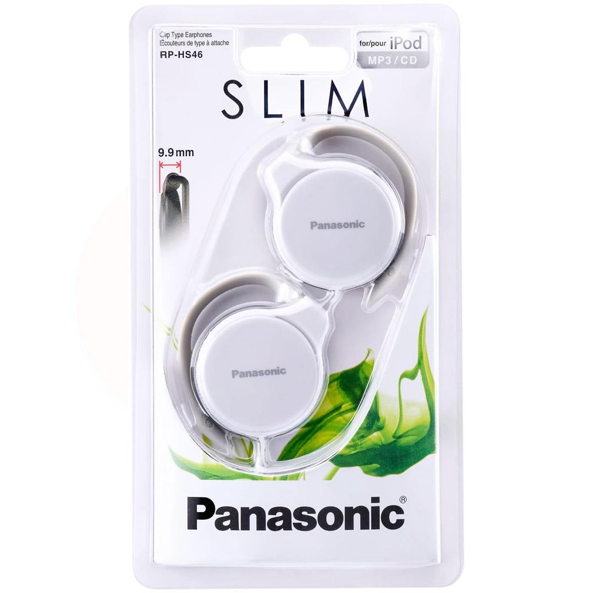 Panasonic Clip-On Earphones 30mm Driver Wired Headphones White Slim Design - Image 5