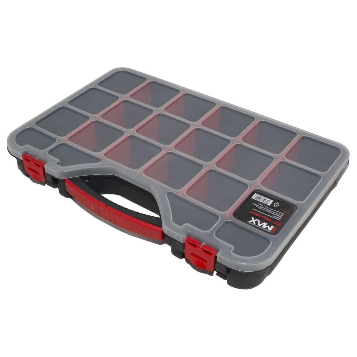 Hilka Max 23 Inch Organiser Storage Box 20 Compartments Heavy Duty Plastic Tool Case