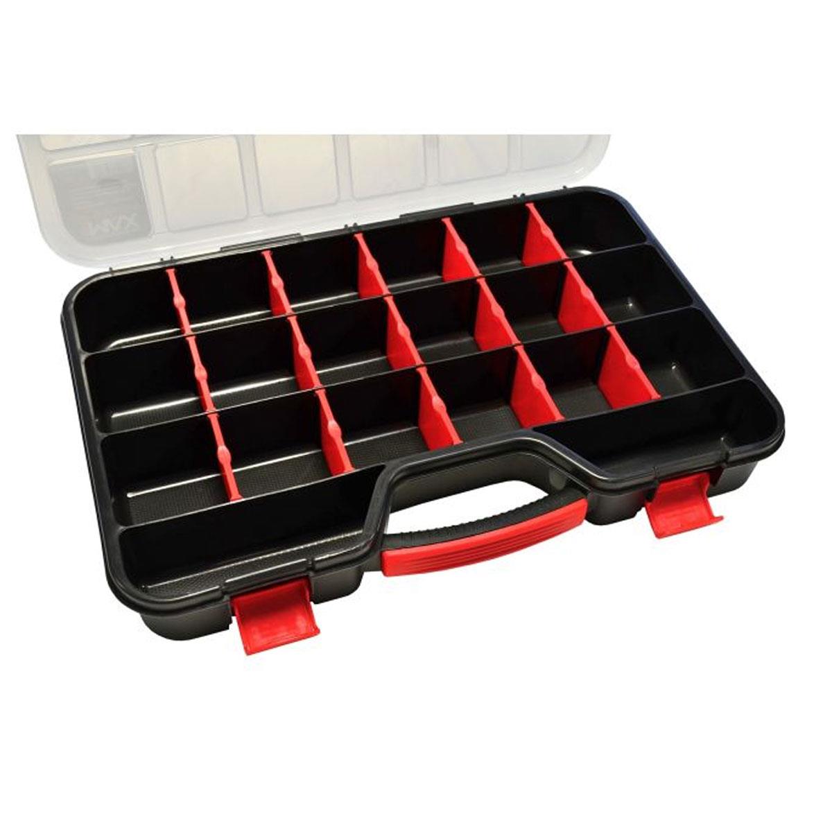 Hilka Max 23 Inch Organiser Storage Box 20 Compartments Heavy Duty Plastic Tool Case - Image 3