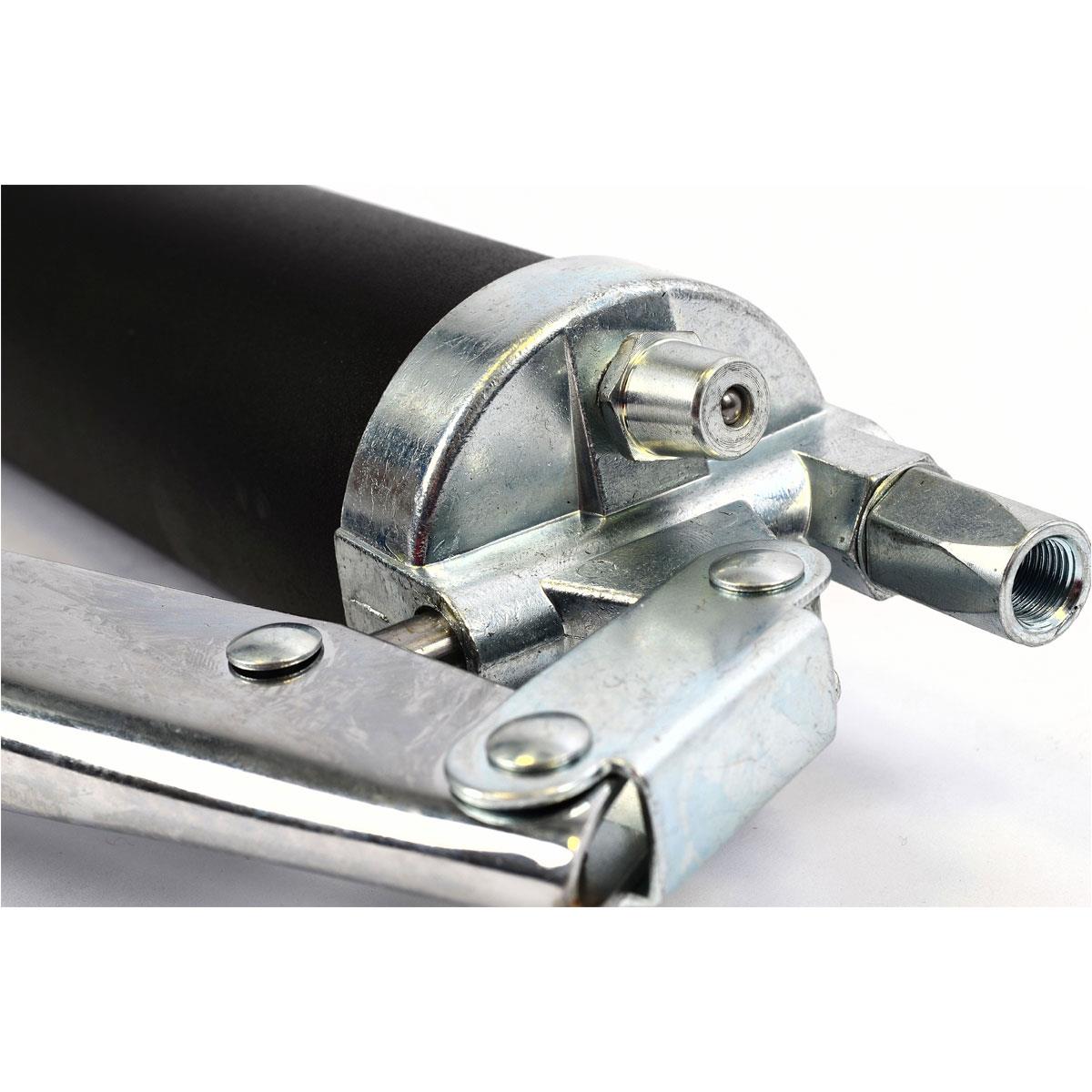 Hilka Manual Grease Gun 500cc Silver Black Heavy Duty Hand Pump With Flexible Hose - Image 4
