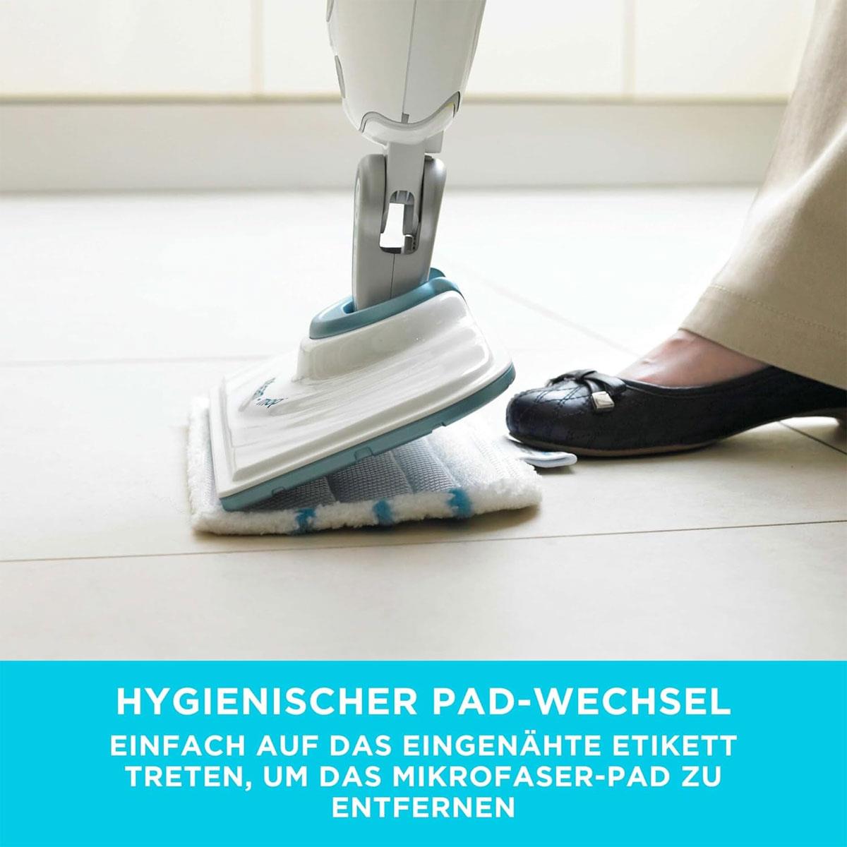 Black & Decker AutoSelect Steam Mop Replacement Pads Pack of 2 White Microfibre Easy-Glide Washable Cleaning Pads - Image 3