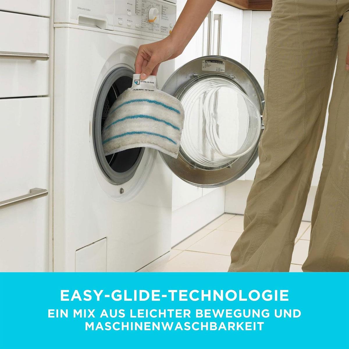 Black & Decker AutoSelect Steam Mop Replacement Pads Pack of 2 White Microfibre Easy-Glide Washable Cleaning Pads - Image 4
