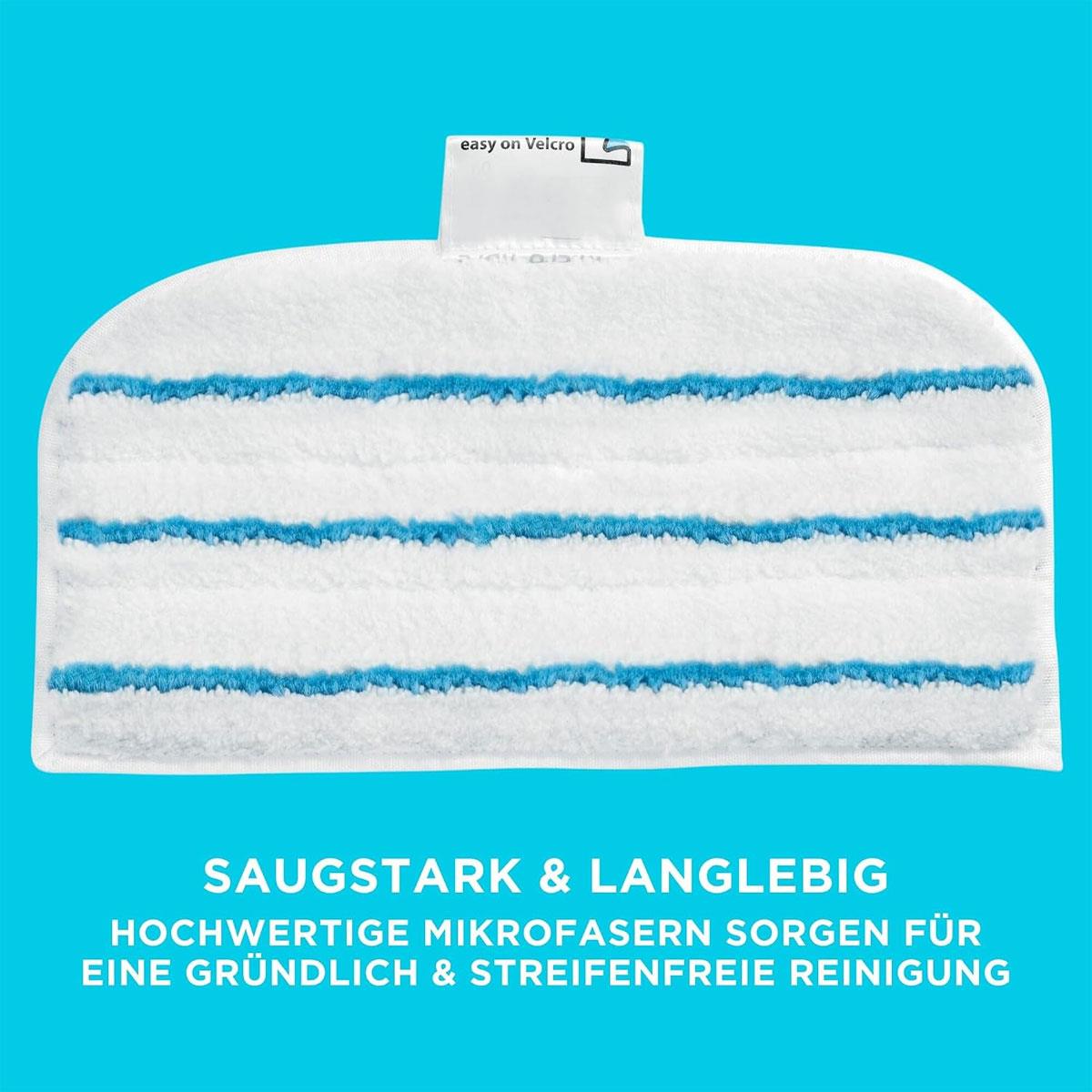 Black & Decker AutoSelect Steam Mop Replacement Pads Pack of 2 White Microfibre Easy-Glide Washable Cleaning Pads - Image 5