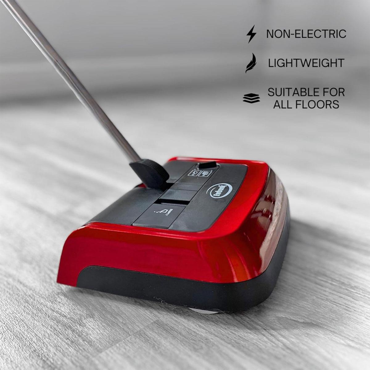Ewbank Evolution 3 Manual Carpet Sweeper Red 22cm Multi Surface Floor Cleaner with Adjustable Brush Height - Image 2
