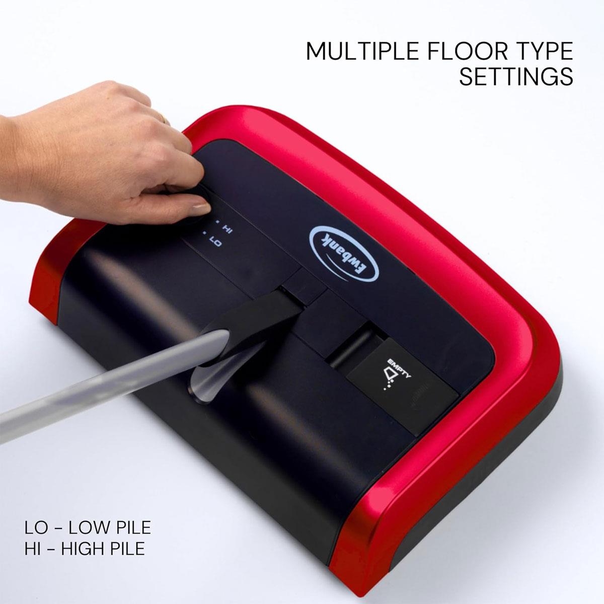 Ewbank Evolution 3 Manual Carpet Sweeper Red 22cm Multi Surface Floor Cleaner with Adjustable Brush Height - Image 5