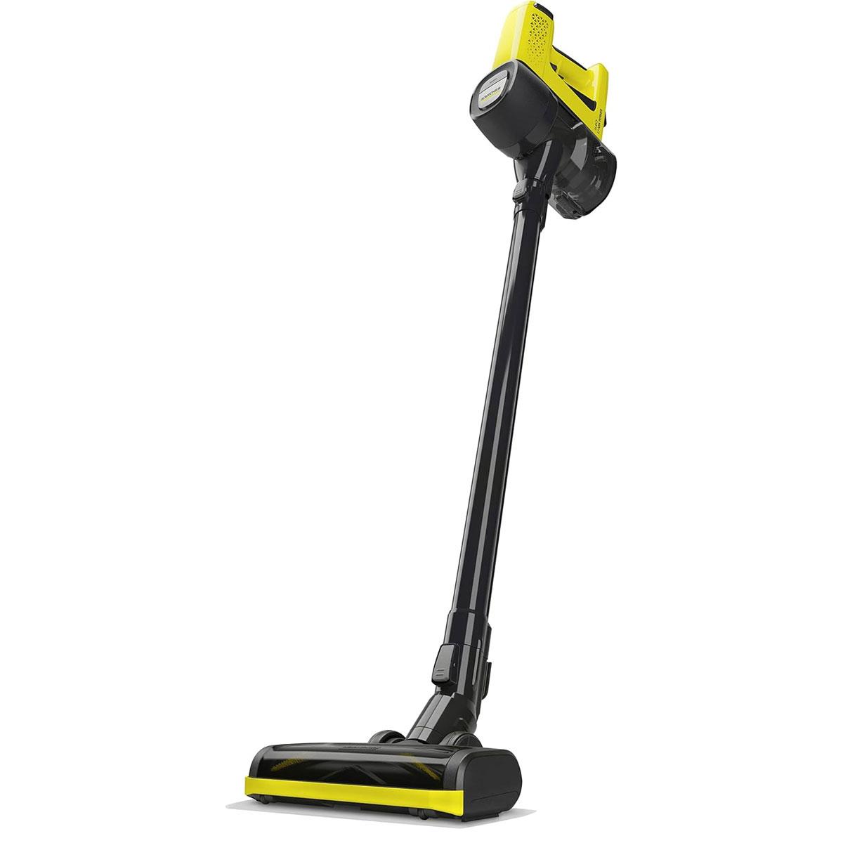 KARCHER VC 4 Cordless MyHome Stick Vacuum Cleaner 21.6V Li-Ion Battery 2 Suction Levels Yellow 30 Min Runtime