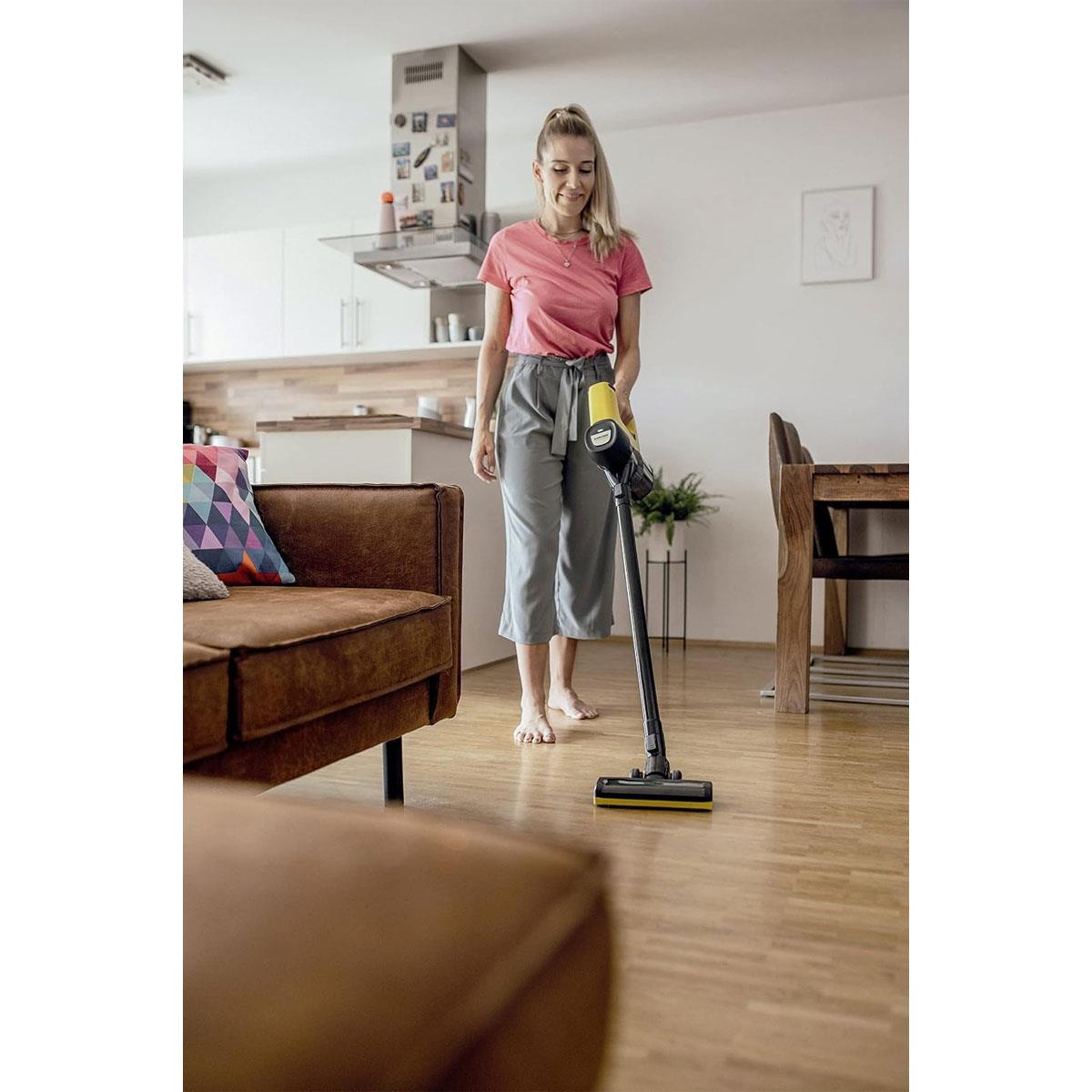 KARCHER VC 4 Cordless MyHome Stick Vacuum Cleaner 21.6V Li-Ion Battery 2 Suction Levels Yellow 30 Min Runtime - Image 12