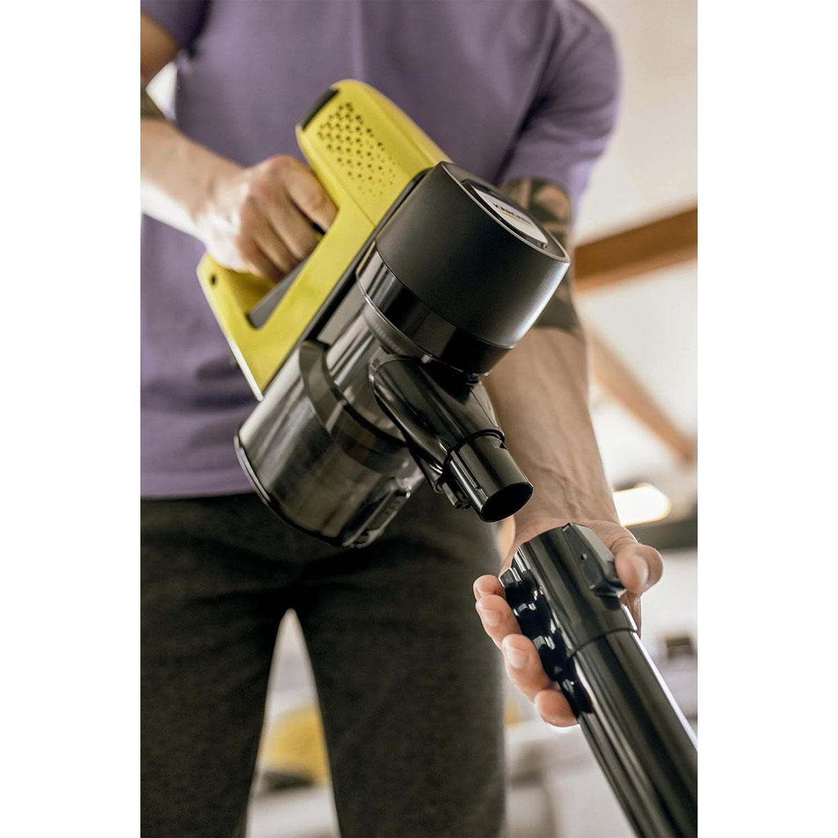 KARCHER VC 4 Cordless MyHome Stick Vacuum Cleaner 21.6V Li-Ion Battery 2 Suction Levels Yellow 30 Min Runtime - Image 16