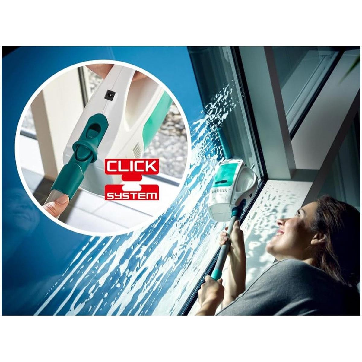 Leifheit Dry & Clean Window Vacuum Cleaner 28cm Cordless Electric Glass Cleaner with Lithium-Ion Battery Turquoise - Image 7