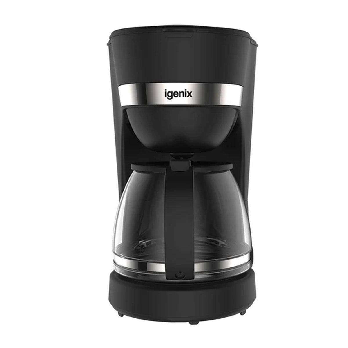 Igenix Filter Coffee Maker 1.25 Litres 750W Anti-Drip Keep Warm Glass Carafe Black - Image 2
