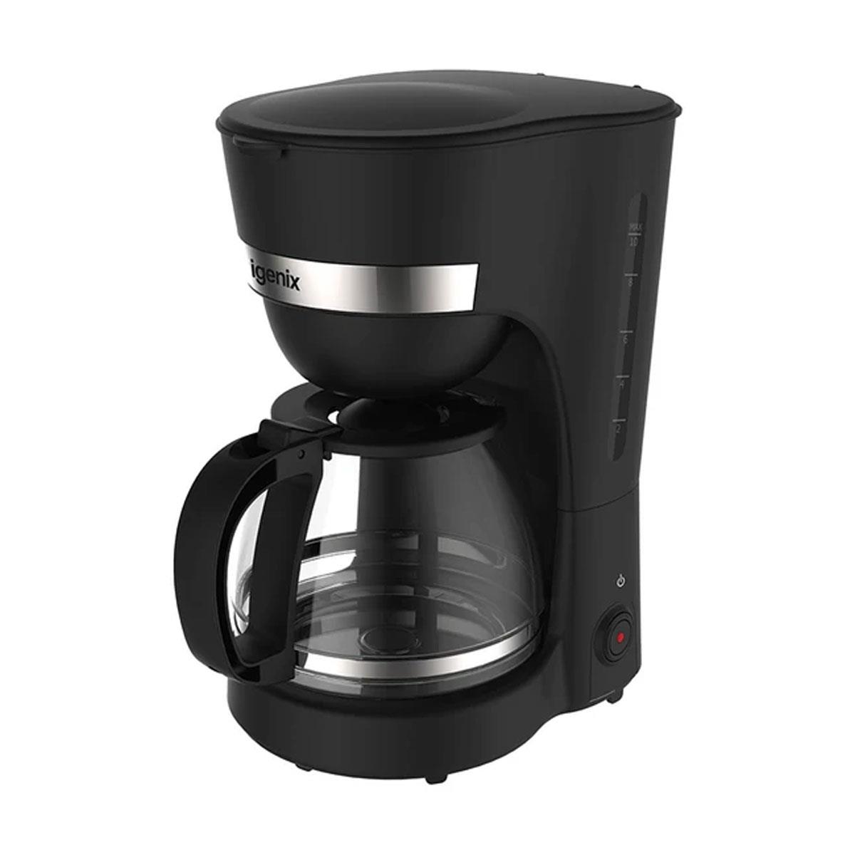 Igenix Filter Coffee Maker 1.25 Litres 750W Anti-Drip Keep Warm Glass Carafe Black - Image 3