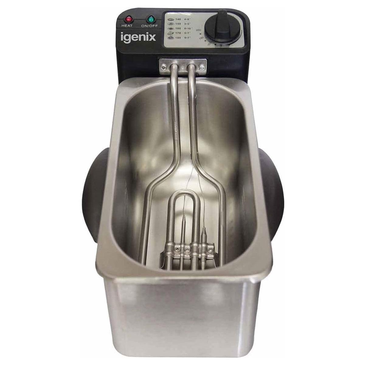 Igenix Compact Mini Deep Fat Fryer with Frying Basket 1.5L Oil Capacity Non-Stick Inner Bowl Adjustable Thermostat Stainless Steel - Image 6