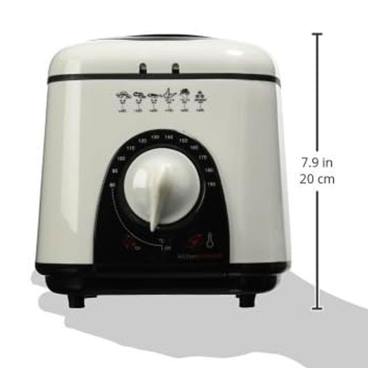 Lloytron KitchenPerfected 1.0L Compact Deep Fryer 950W Non-Stick Thermostat Control with Viewing Window & Removable Basket Ivory White - Image 3