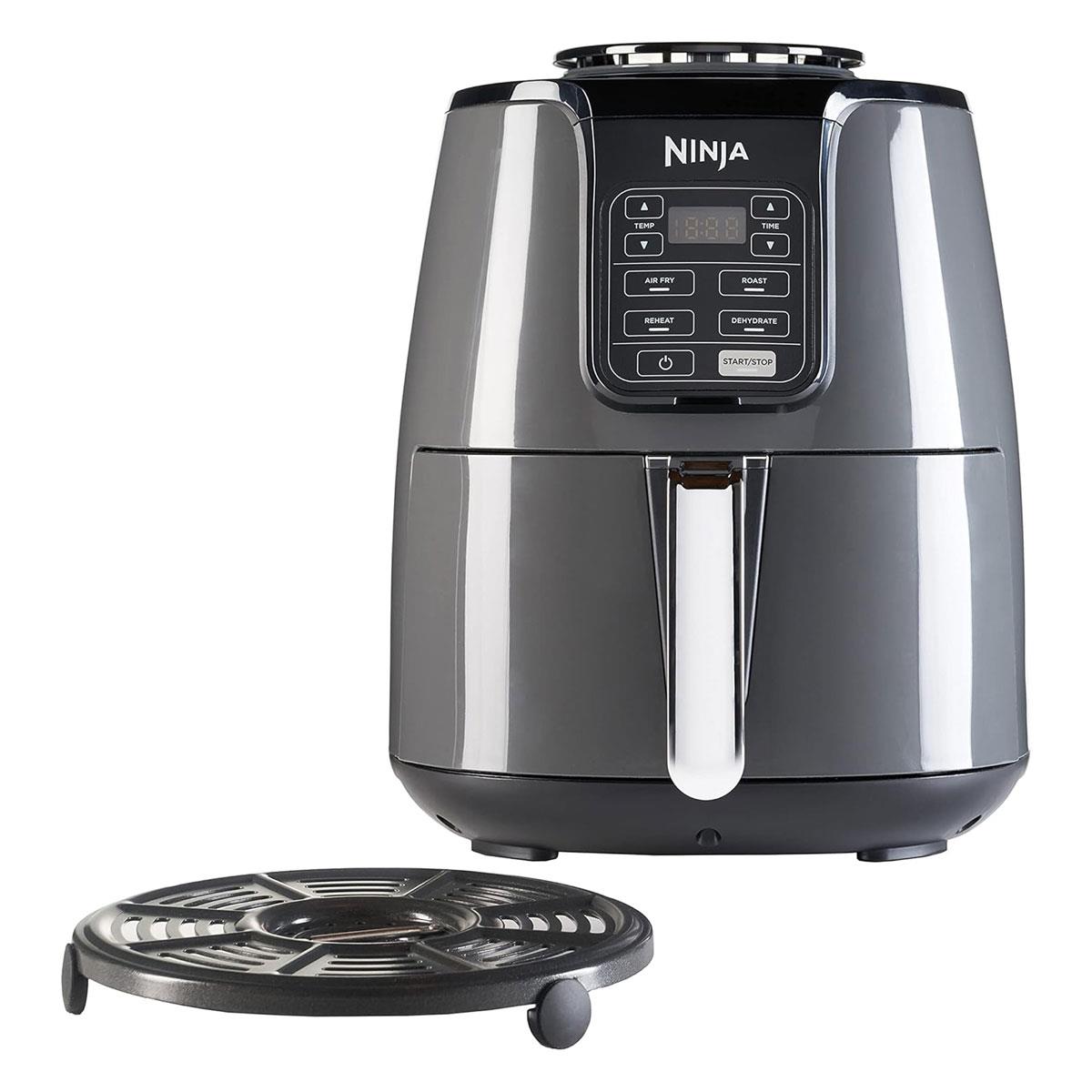 Ninja Air Fryer 3.8L 4-in-1 Digital Hot Air Fryer Grey Black Non-Stick Dishwasher Safe Basket