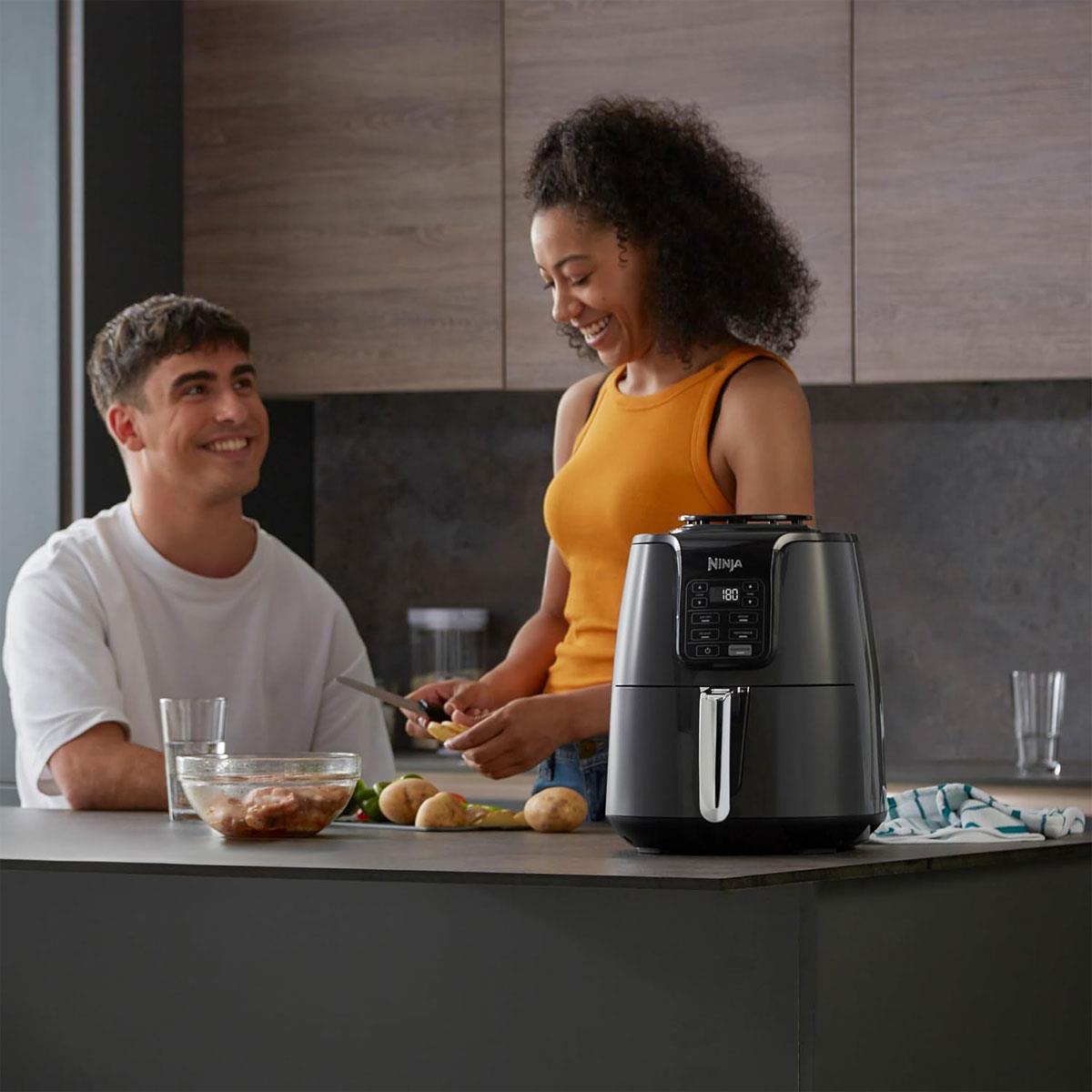 Ninja Air Fryer 3.8L 4-in-1 Digital Hot Air Fryer Grey Black Non-Stick Dishwasher Safe Basket - Image 2