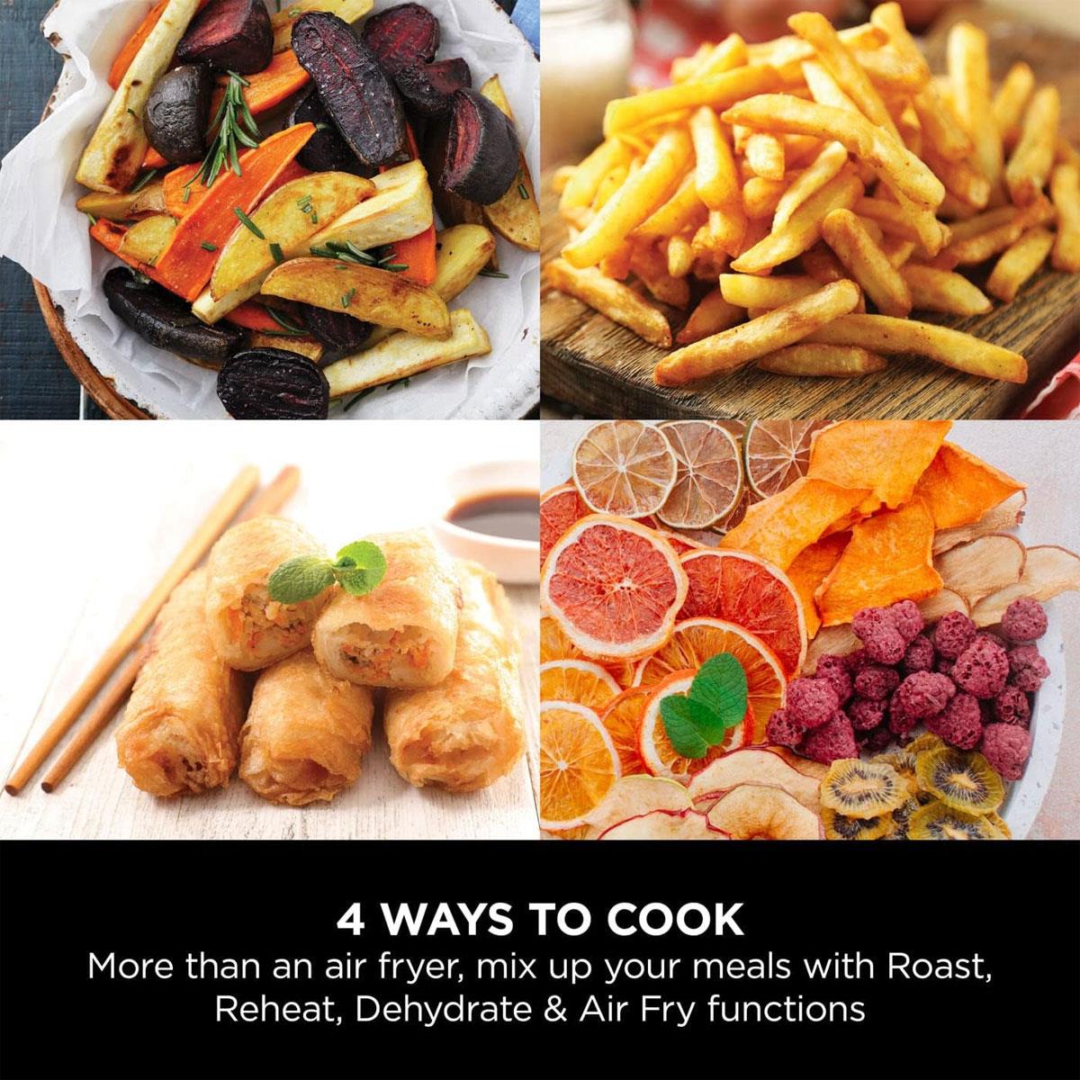 Ninja Air Fryer 3.8L 4-in-1 Digital Hot Air Fryer Grey Black Non-Stick Dishwasher Safe Basket - Image 4