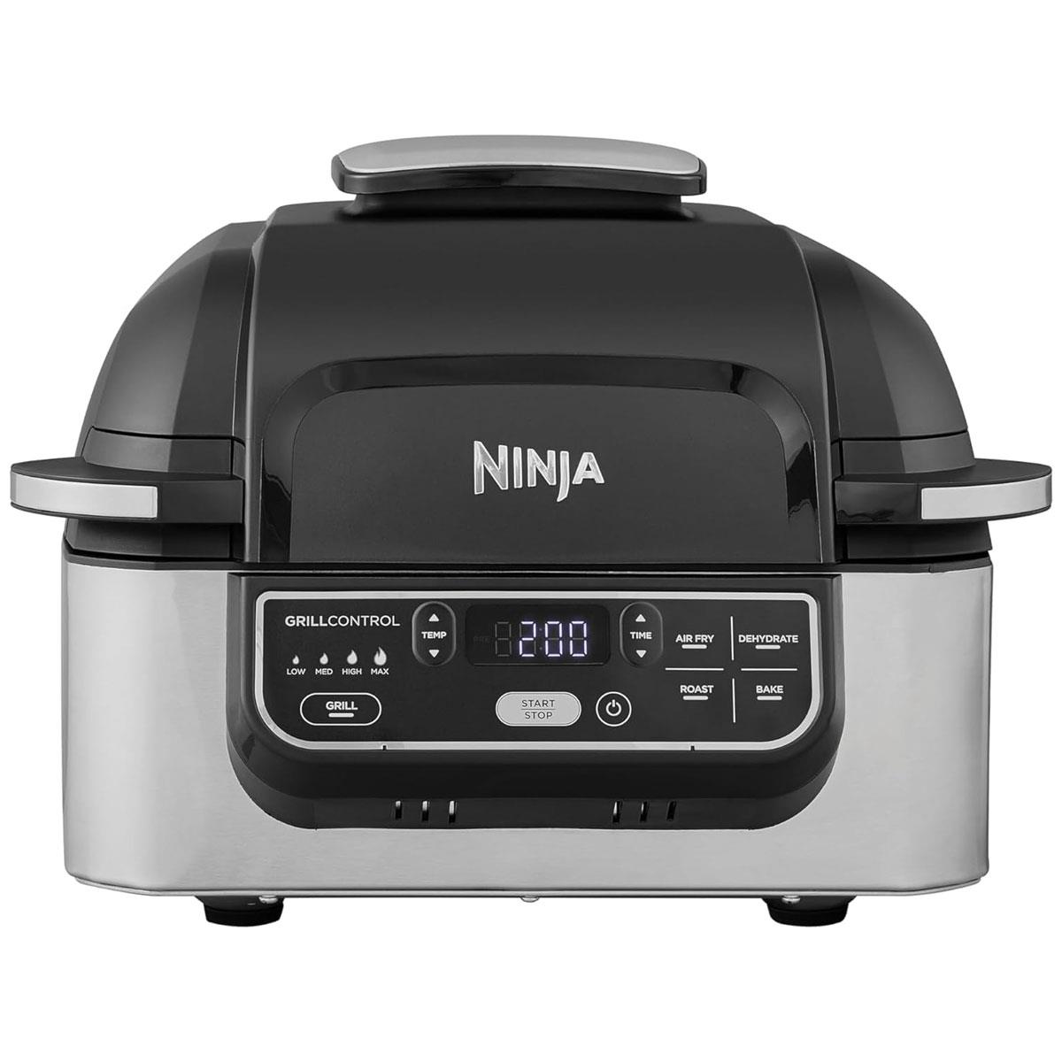 Ninja Foodi Health Grill & Air Fryer 5.7L 5-in-1 Cyclonic Air Technology Black/Silver