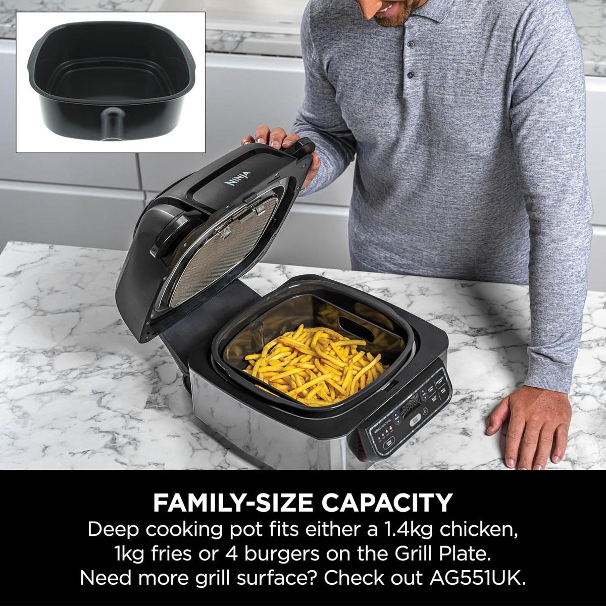 Ninja Foodi Health Grill & Air Fryer 5.7L 5-in-1 Cyclonic Air Technology Black/Silver - Image 6
