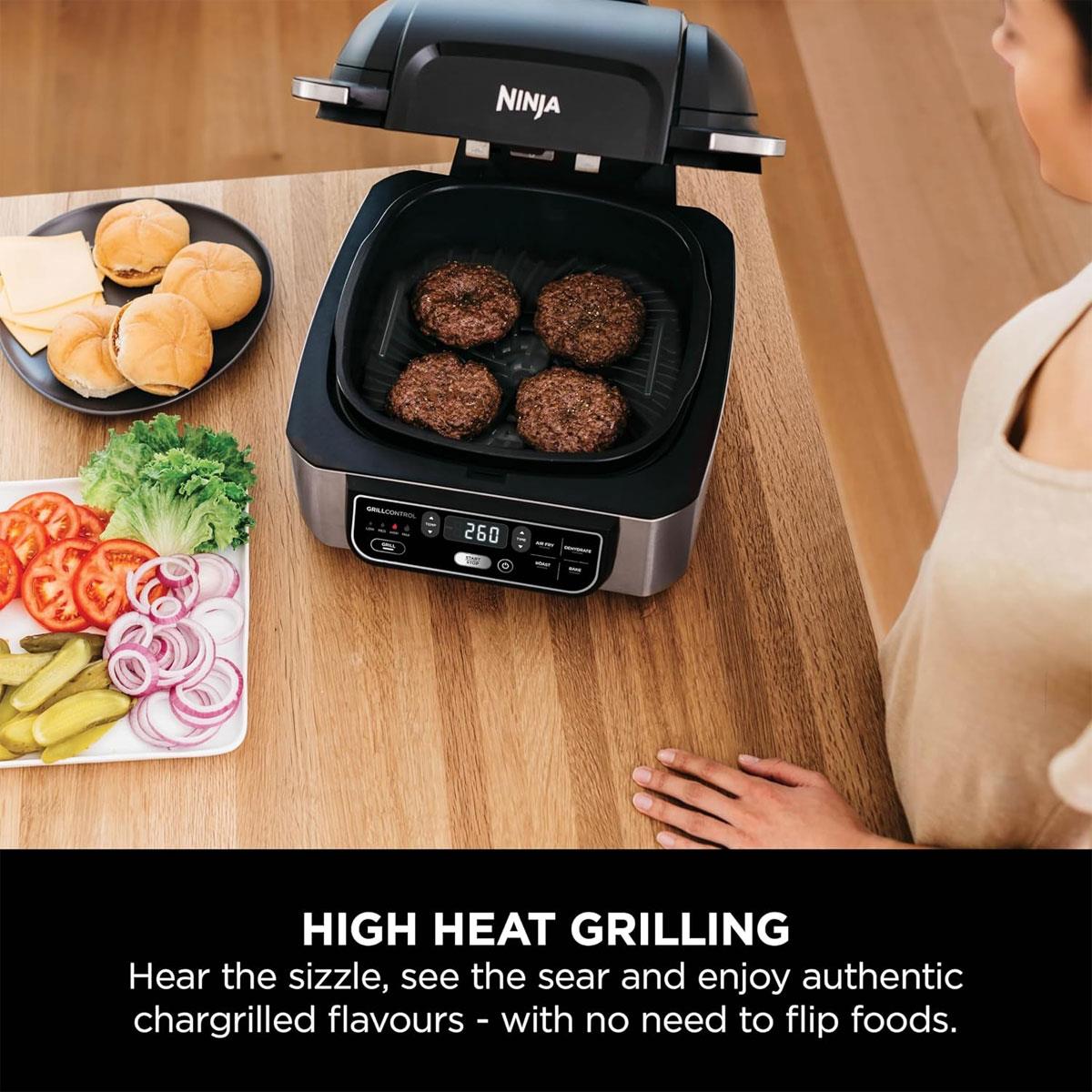 Ninja Foodi Health Grill & Air Fryer 5.7L 5-in-1 Cyclonic Air Technology Black/Silver - Image 7