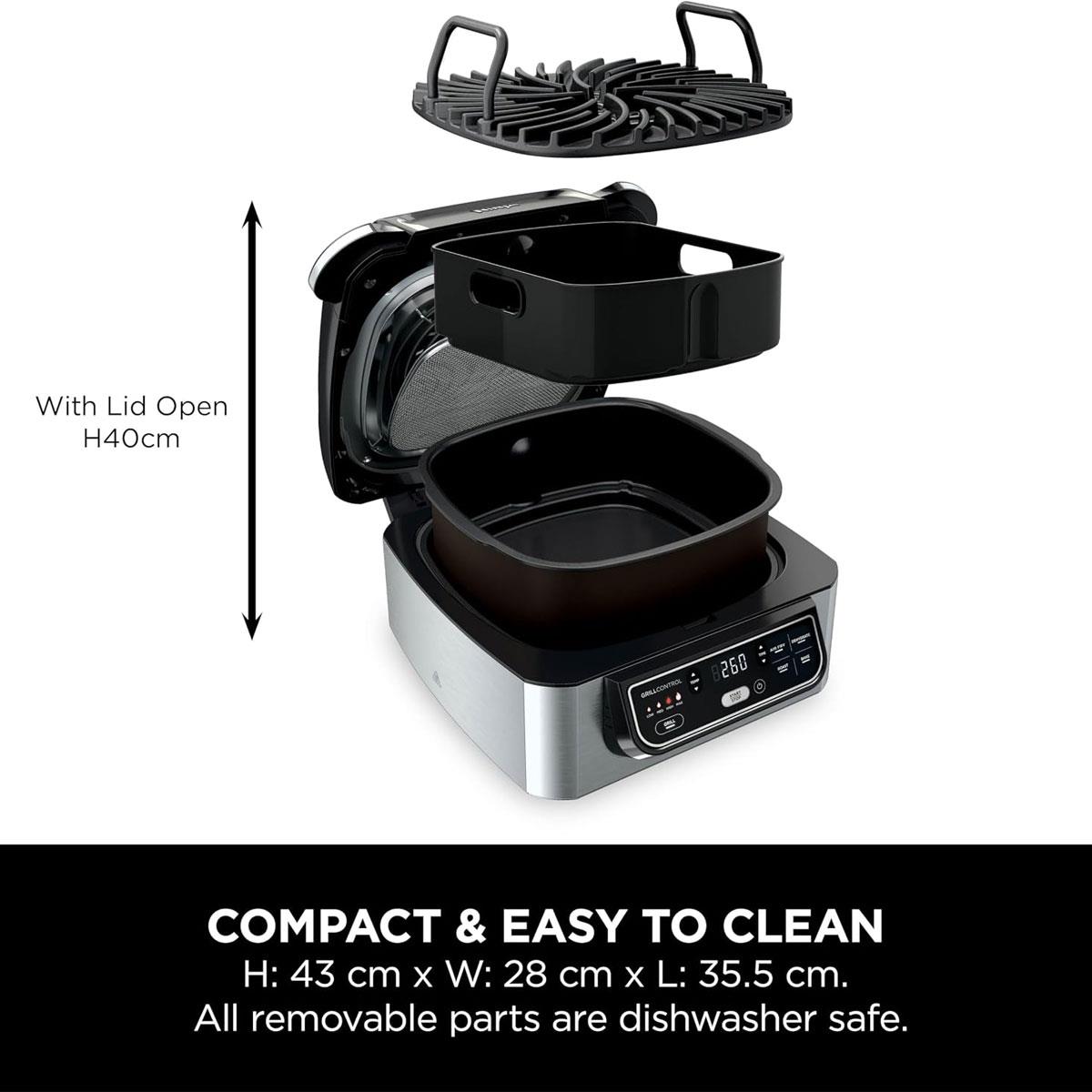 Ninja Foodi Health Grill & Air Fryer 5.7L 5-in-1 Cyclonic Air Technology Black/Silver - Image 10
