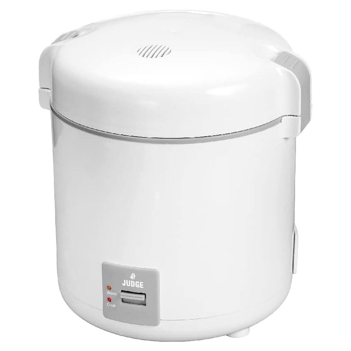 Judge Small Electric Rice Cooker 300ml 250W Fully Automatic with Removable PFOA-Free Non-Stick Pot Keep Warm White