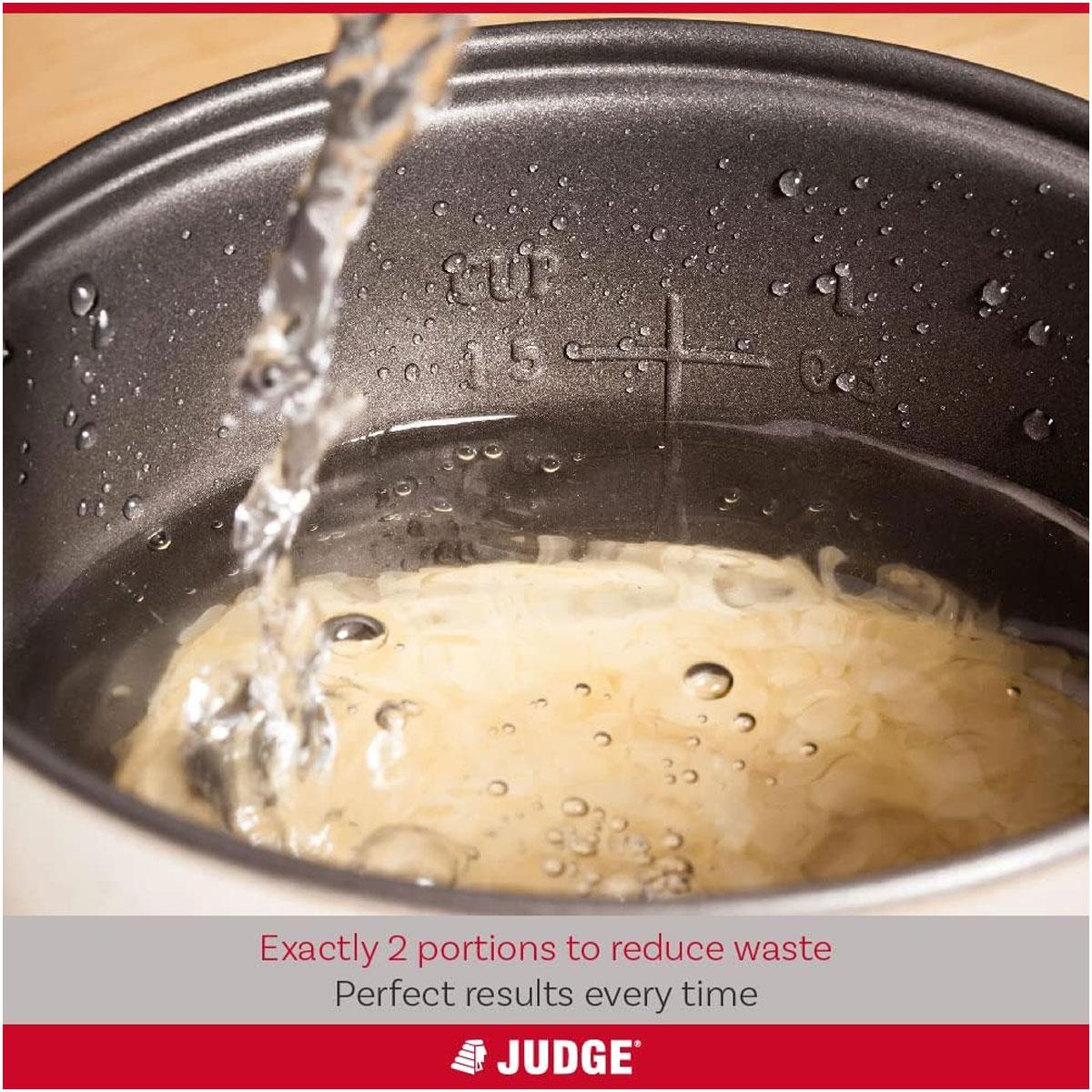 Judge Small Electric Rice Cooker 300ml 250W Fully Automatic with Removable PFOA-Free Non-Stick Pot Keep Warm White - Image 5