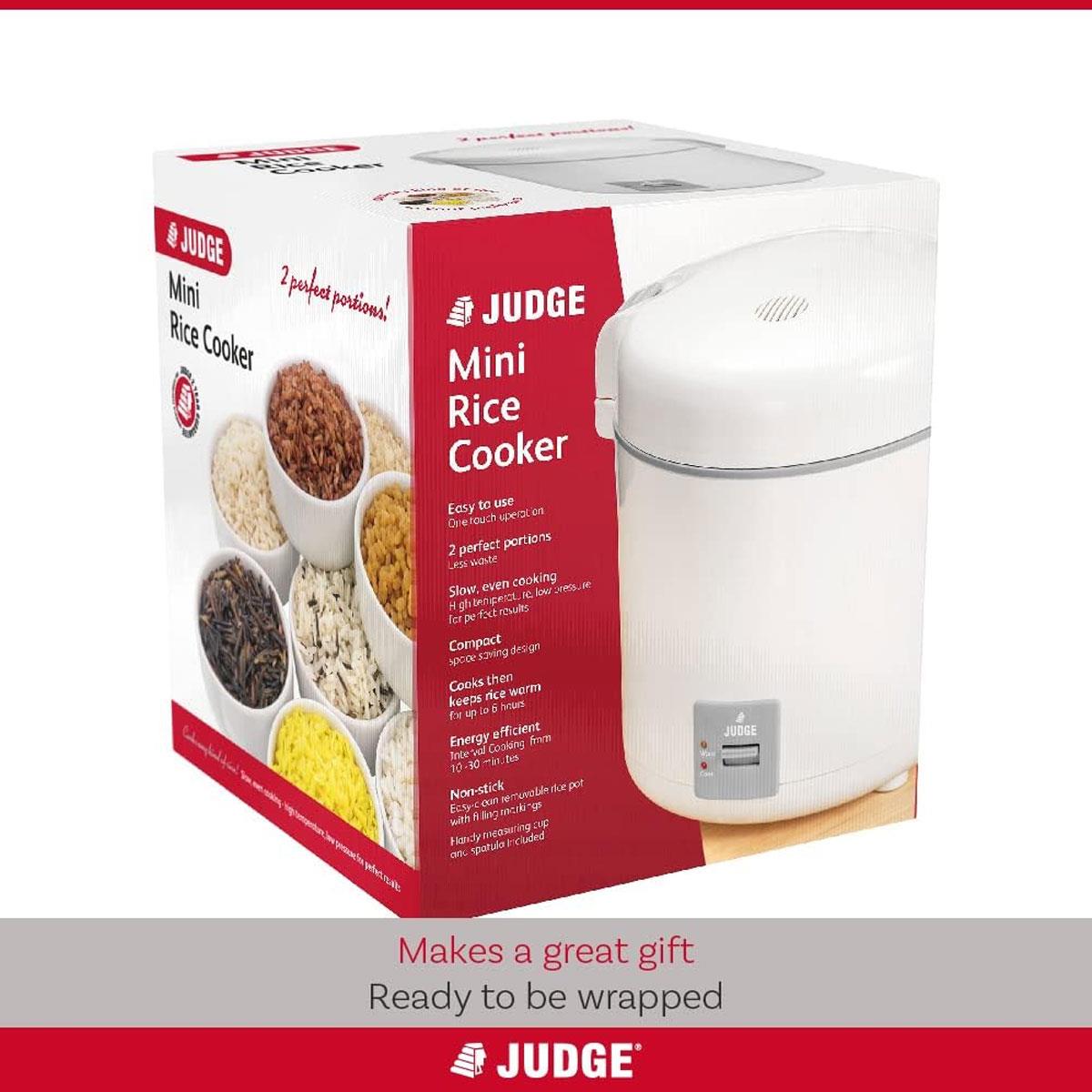 Judge Small Electric Rice Cooker 300ml 250W Fully Automatic with Removable PFOA-Free Non-Stick Pot Keep Warm White - Image 6