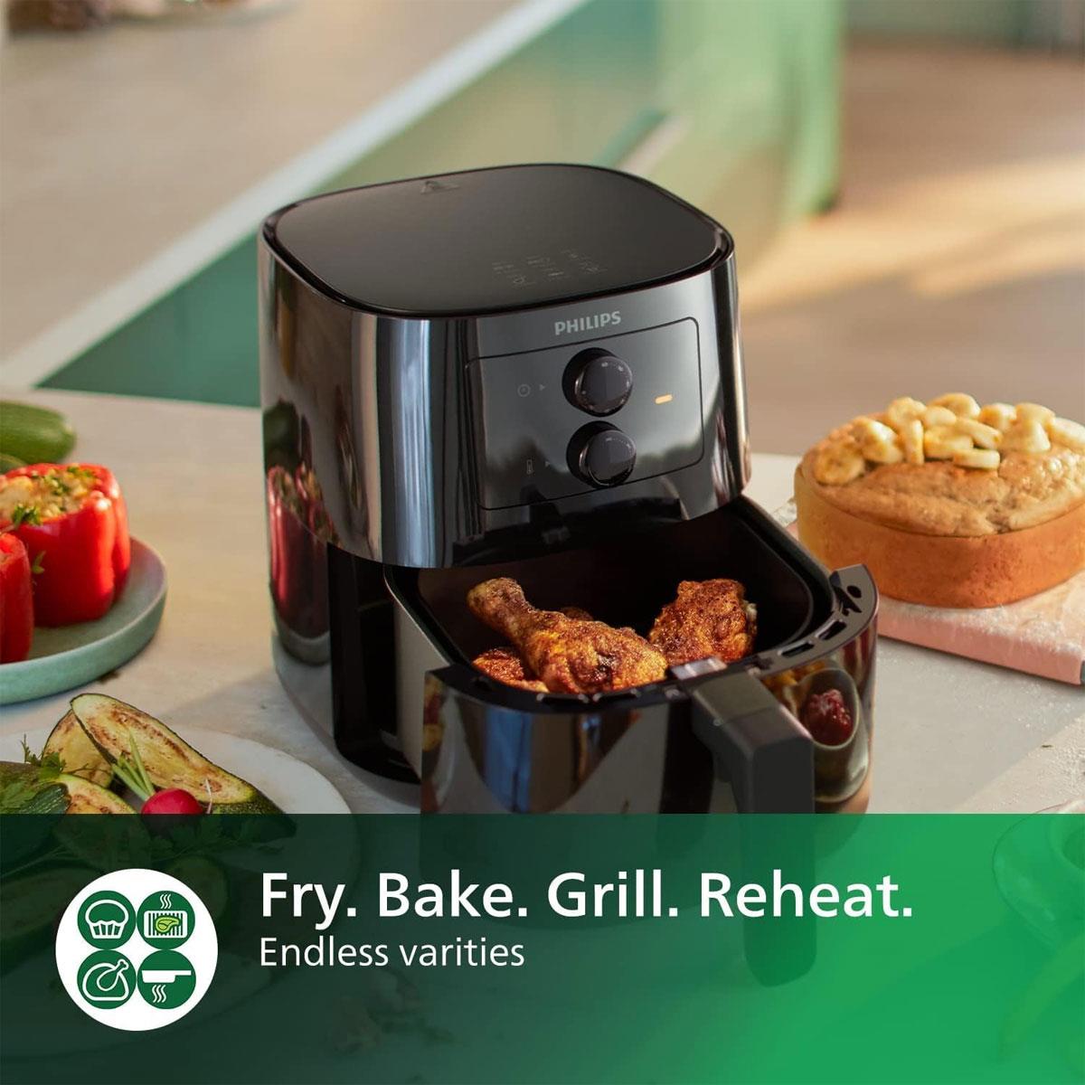 Philips Essential Air Fryer 4.1L 1400W Rapid Air Technology Digital Touch Control with HomeID App Black - Image 3