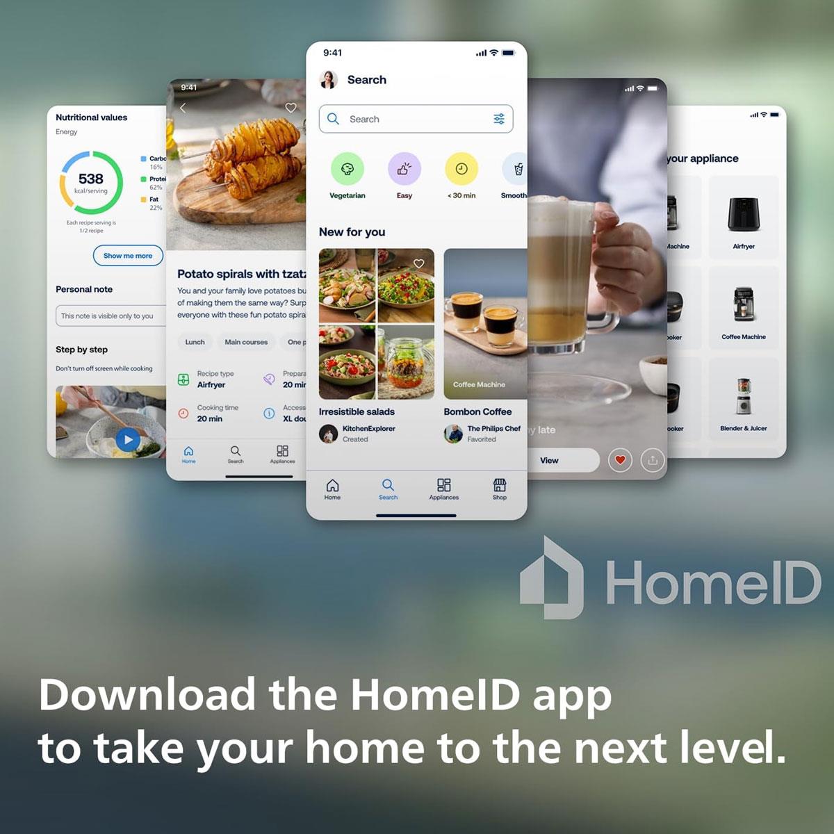 Philips Essential Air Fryer 4.1L 1400W Rapid Air Technology Digital Touch Control with HomeID App Black - Image 7