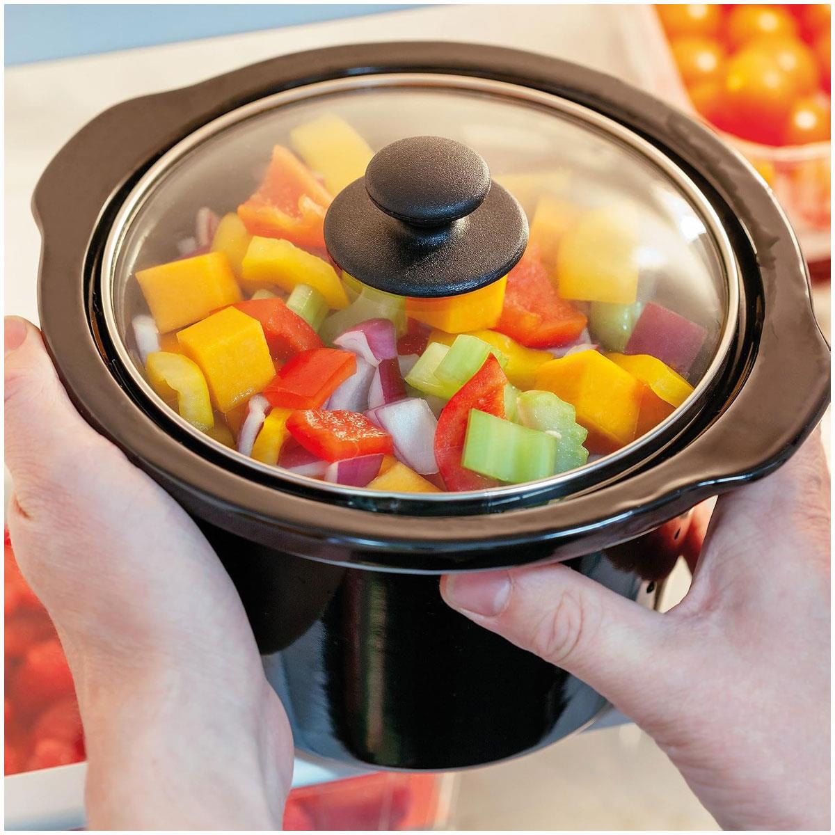 Judge Electrical Slow Cooker 1.5L 120W Stainless Steel with Removable Ceramic Pot 3 Heat Settings Grey - Image 2