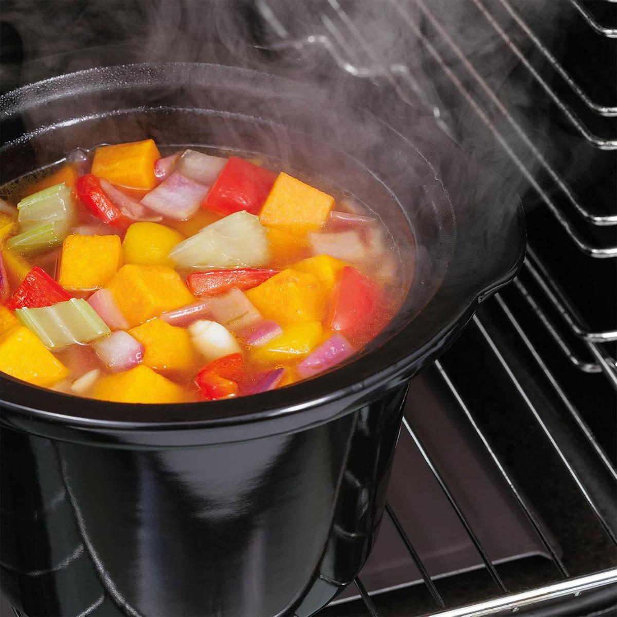 Judge Electrical Slow Cooker 1.5L 120W Stainless Steel with Removable Ceramic Pot 3 Heat Settings Grey - Image 6