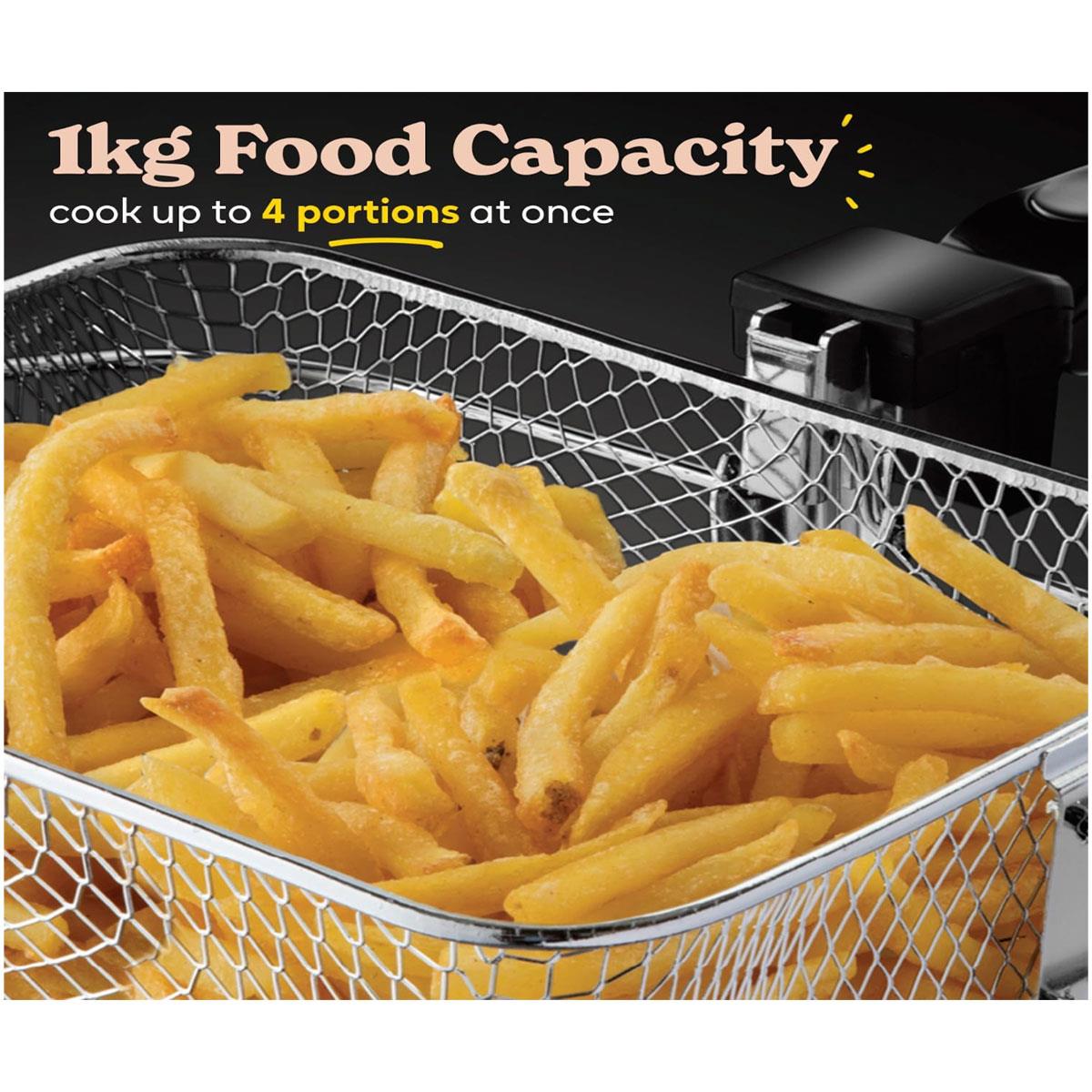 Russell Hobbs Electric Deep Fat Fryer 2.5L Black 1800W with Adjustable Thermostat Carbon Odour Filter & Non-Stick Pan - Image 2