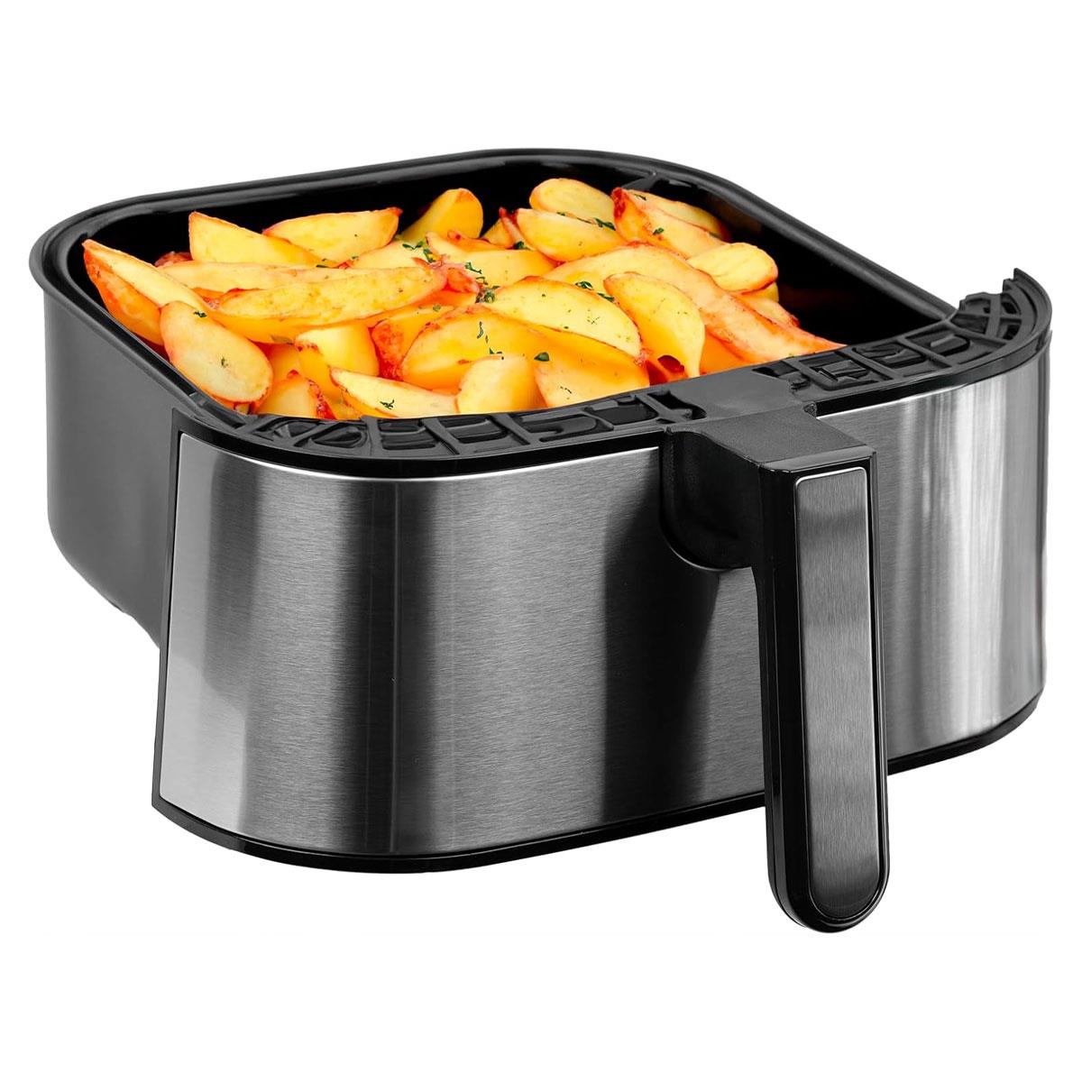 SIA 5.5L Air Fryer 1700W Stainless Steel Digital Touch Control 8 Programmes Silver - Image 6